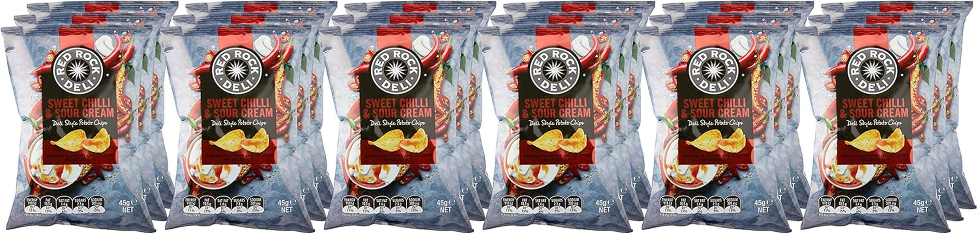 Red Rock Deli Sweet Chilli and Sour Cream Potato Chips 45 G (Pack of 18) image number 6