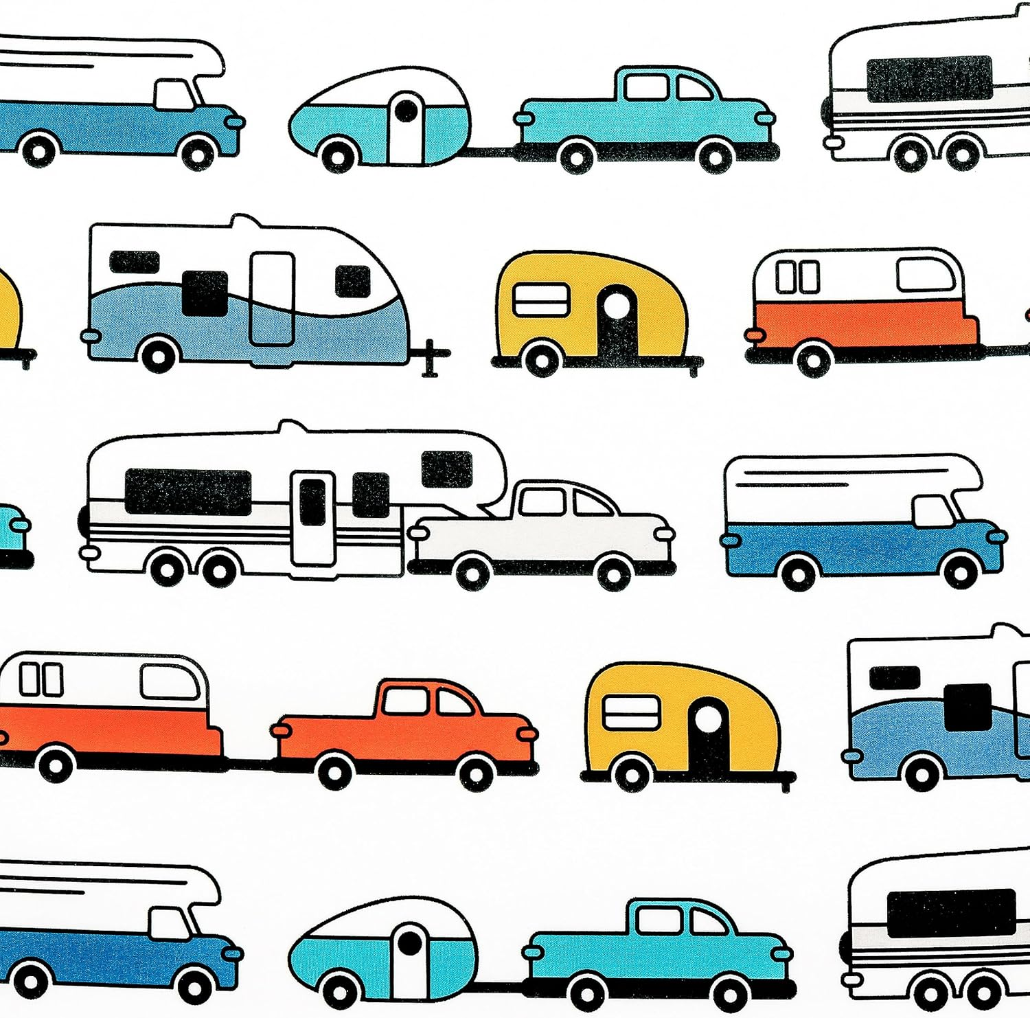 Camco Life Is Better at the Campsite Camper/Rv Queen-Sized Bed Sheet Set | Features Travel Trailer Print Design on White Background | Crafted of Soft-To-The-Touch Polyester | 4-Piece Set (53299) - Multicolor image number 5