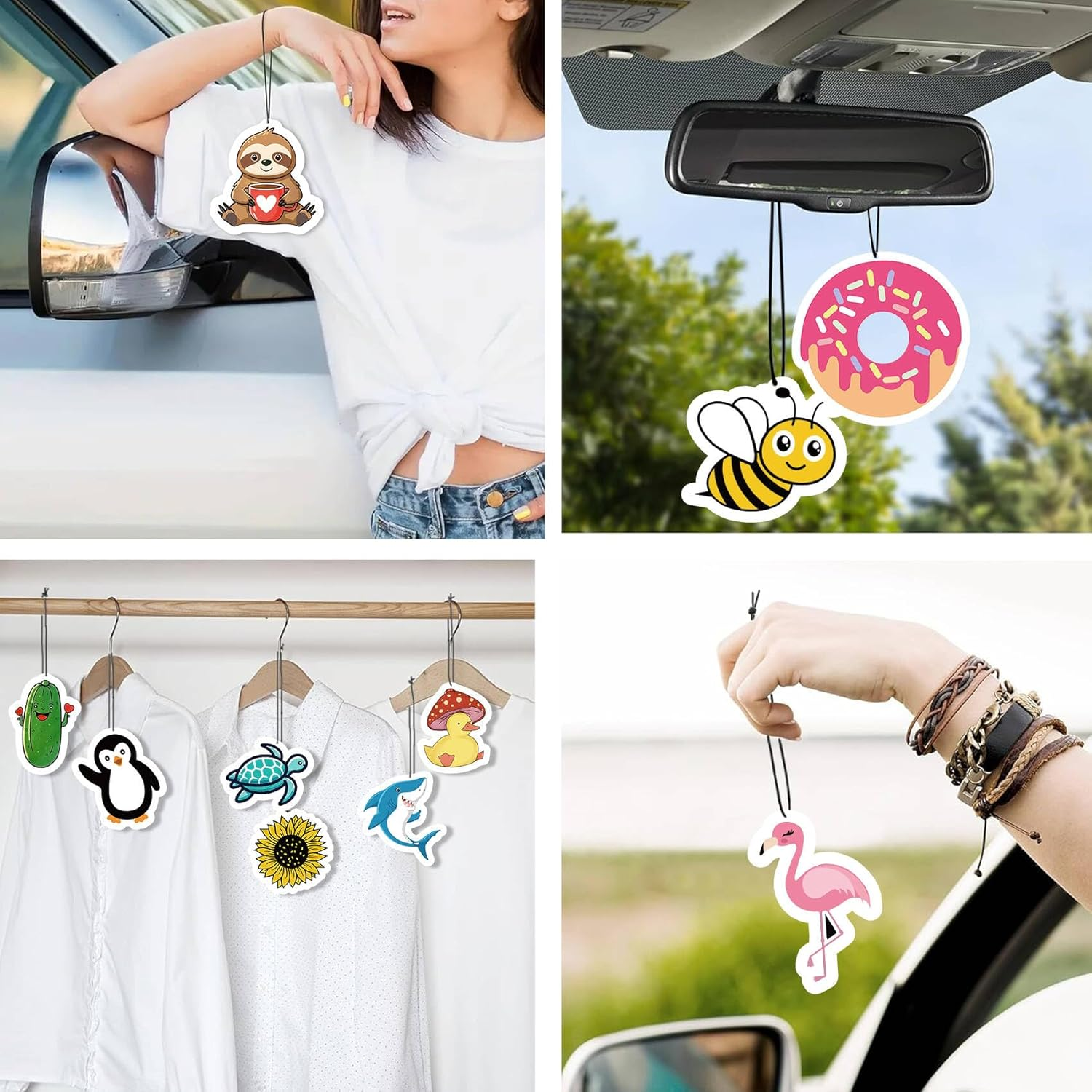 Shark Car Air Fresheners Hanging Air Fresheners Scented Hanging Ornaments Refresh Airs Fragrant Pendant Swimming Ring Shark Car Accessories Interior Decor Home Sharks Gifts for Men Women image number 5