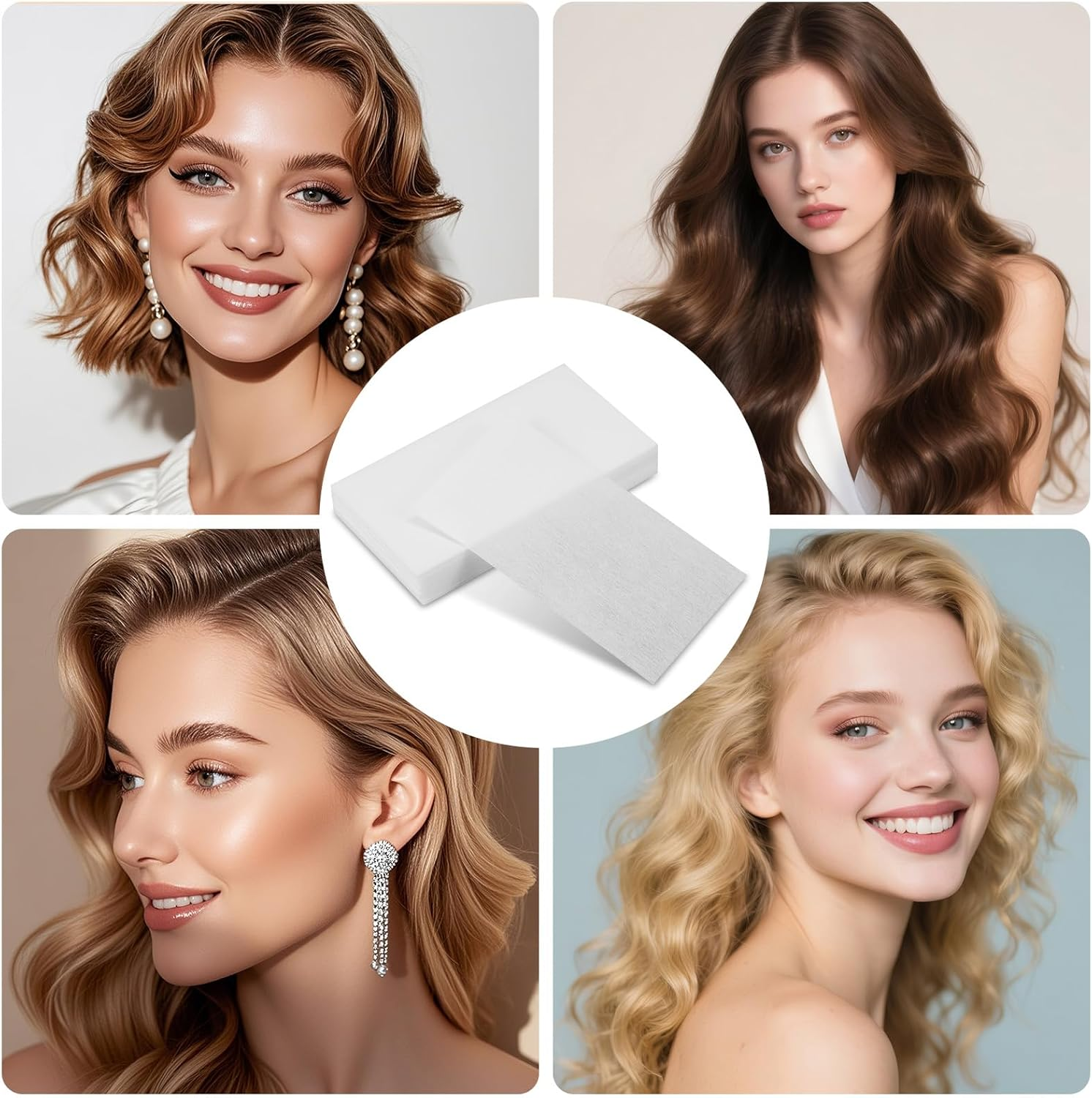 100 Pcs Perm Papers, Wrap Paper for Hair, End Papers for Hairs Rollers, High-Temperature Resistant Disposable End Wraps for Salon and Home Hairs Styling - White image number 1