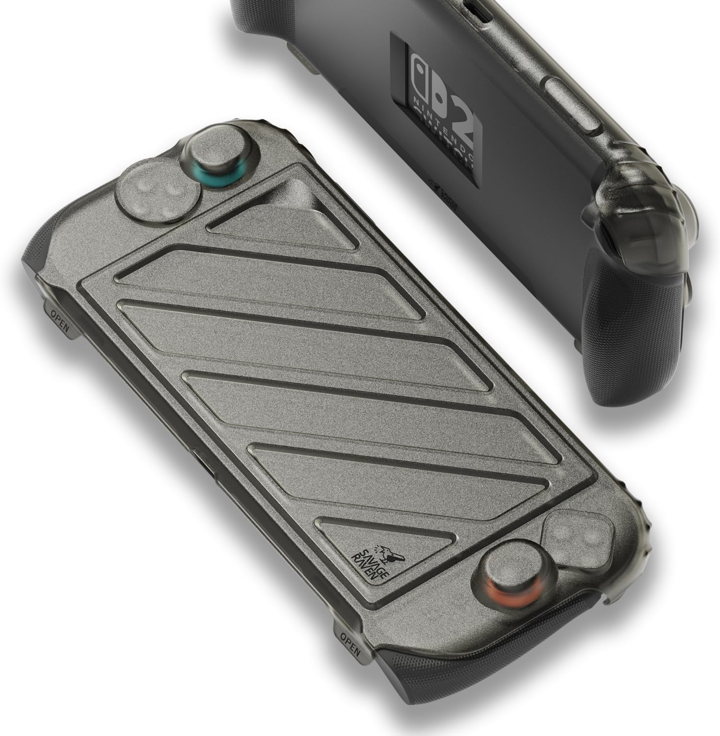 Front Cover Bundle for Nintendo Switch 2: Protective Case with Textured Grips Full Protection and Hard-Shell Front Cover Handheld Design - Smoky Black image number 3