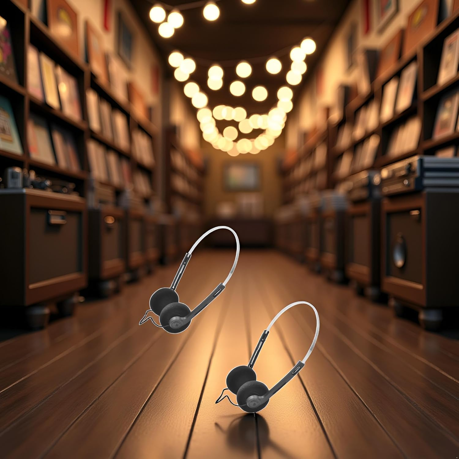 2 Pcs Retro on Ear Headphones, Wired Stereo Headphones, Lightweight Portable Headphone with Adjustable Headband, Cassette Player, Over-Ear (Black) image number 4