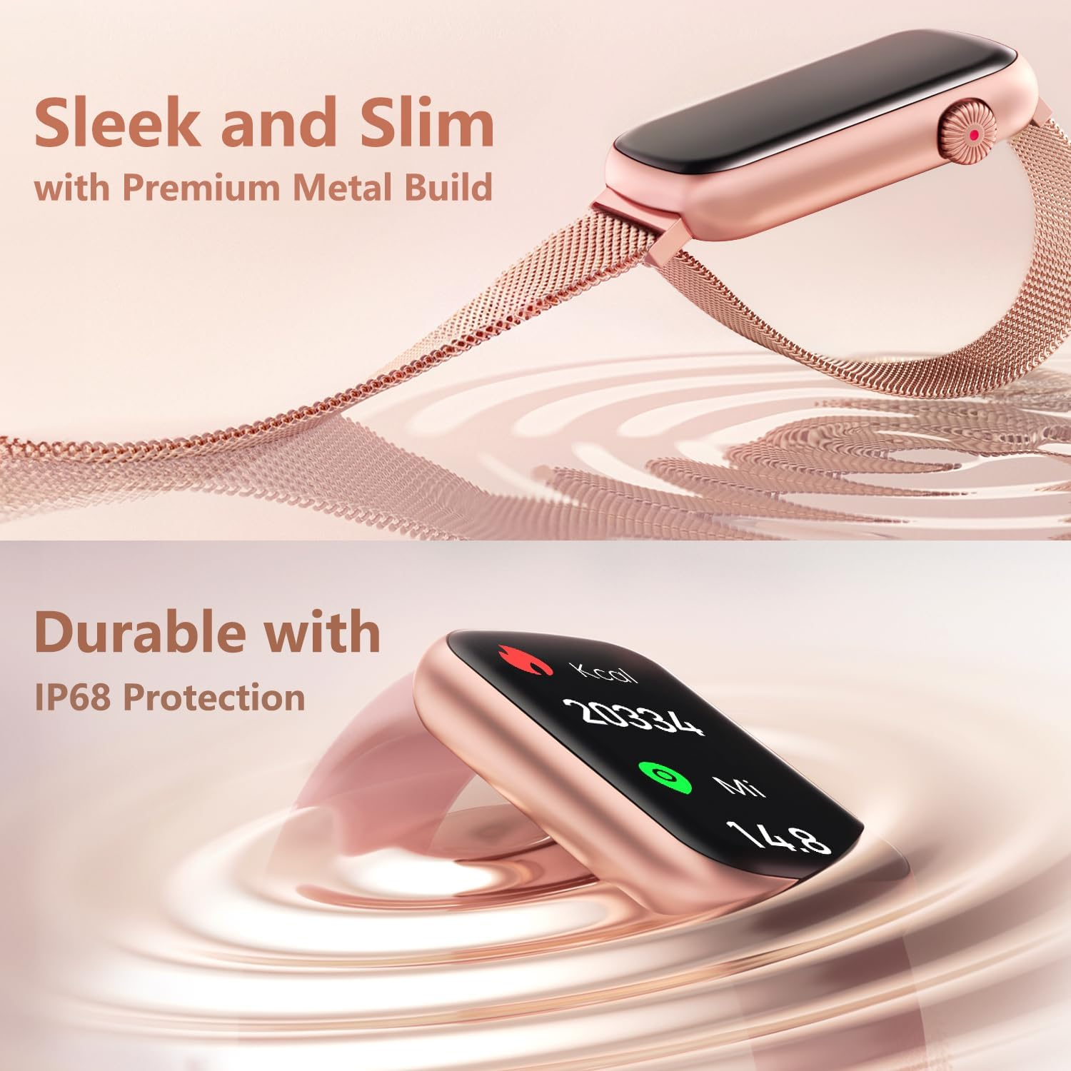 FITVII Slim Fitness Tracker with Blood Oxygen, Blood Pressure, 24/7 Heart Rate and Sleep Tracking, IP68 Waterproof Activity Trackers and Smart Watches with Step Tracker, Pedometer for Women Men image number 4