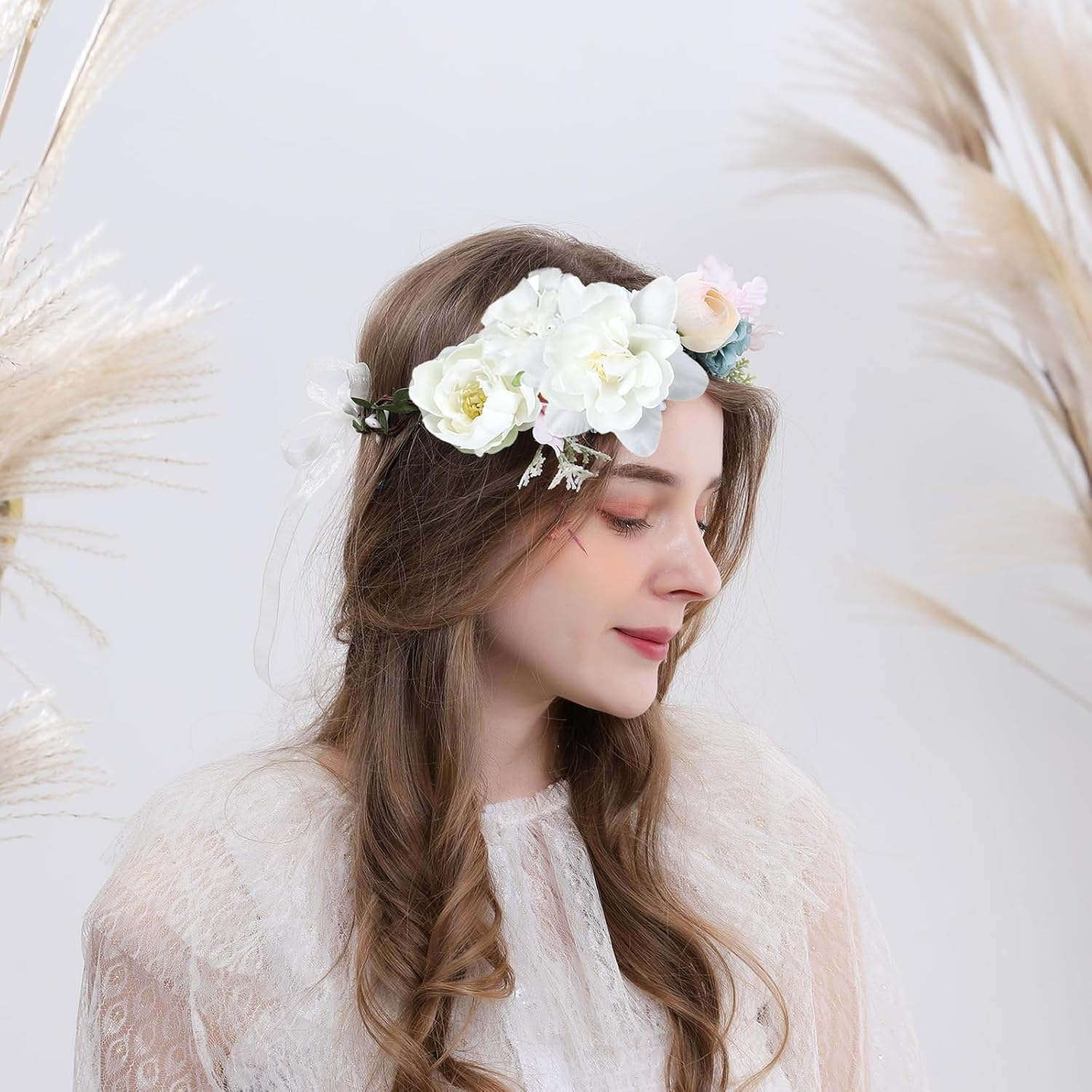 Flower Hair Clip, Pack of 21 White Flower Hair Clips, Artificial Flower Hair Clips, Flower Hair Accessories for Party, Beach, Wedding, Event Decoration image number 3