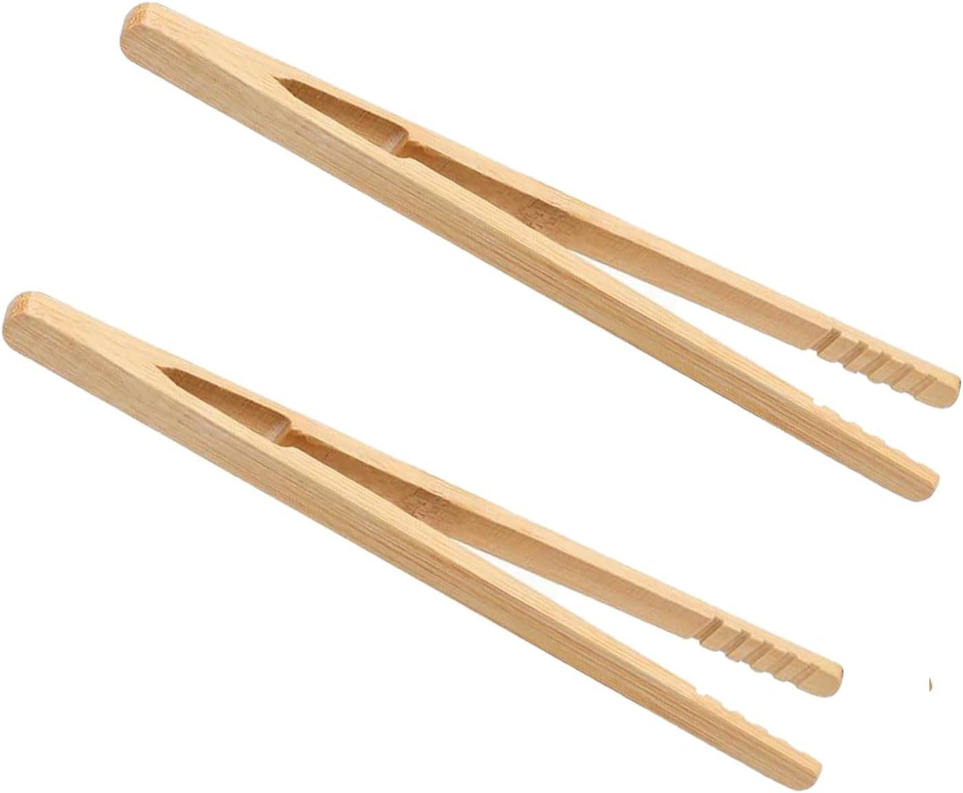 Bamboo Toaster Tongs 2Pcs - Wooden Kitchen Tongs for Cooking and Grilling - Versatile and Modern Cooking Accessory for Home and Restaurant Use image number 1