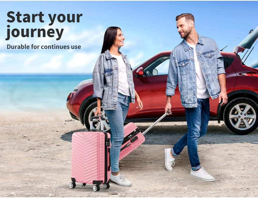 Slimbridge 20" Inch Luggage Suitcase Trolley Travel, Packing with Built-In Lock, Hard Shell, Wheels 360&deg; Spinner Luggages Suitcases Carry on Bag, Rose Gold image number 7