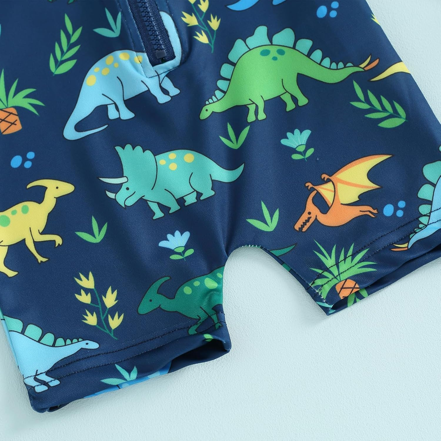 Baby Boy Swimsuits Short Sleeve One Piece Beach Swimwear Zipper Rash Guard Toddler Infant Bathing Suits image number 4