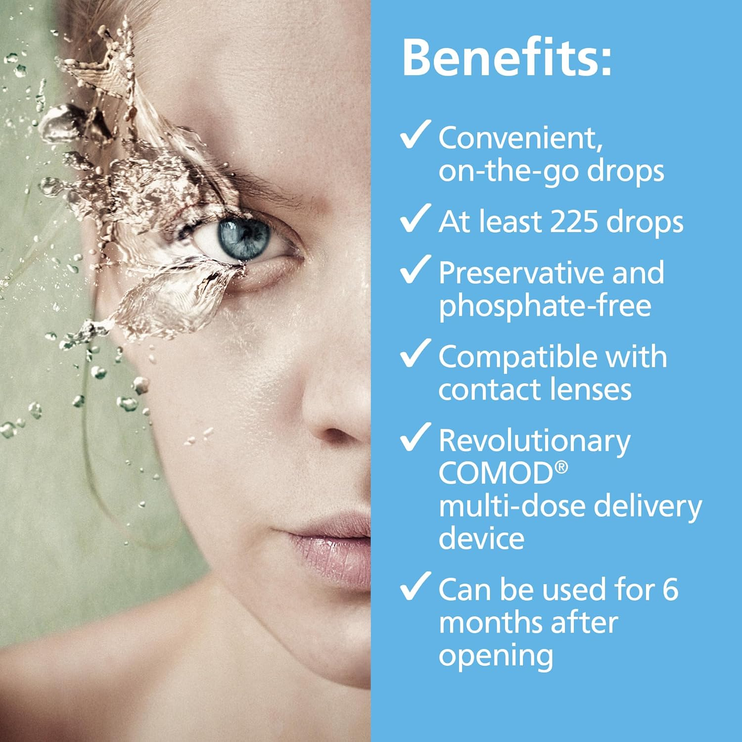 Hylo-Fresh Eye Drops - Dry Eye Drops for Mild to Moderate Dry Eye. Suitable Post Operative and Contact Lenses Use. Long-Lasting Preservative Free, 7.5 Ml image number 5