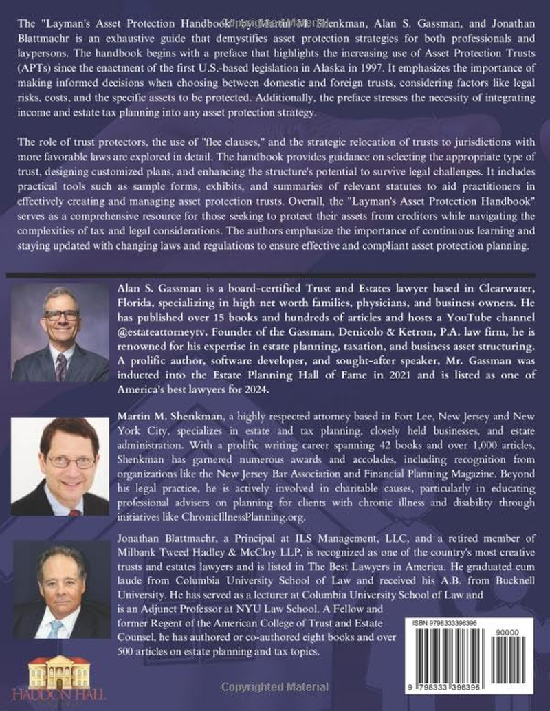 Asset Protection Trust Handbook for Investors and Business Owners: Design, Implementation and Administration Formalities Investors and Business Owners image number 1