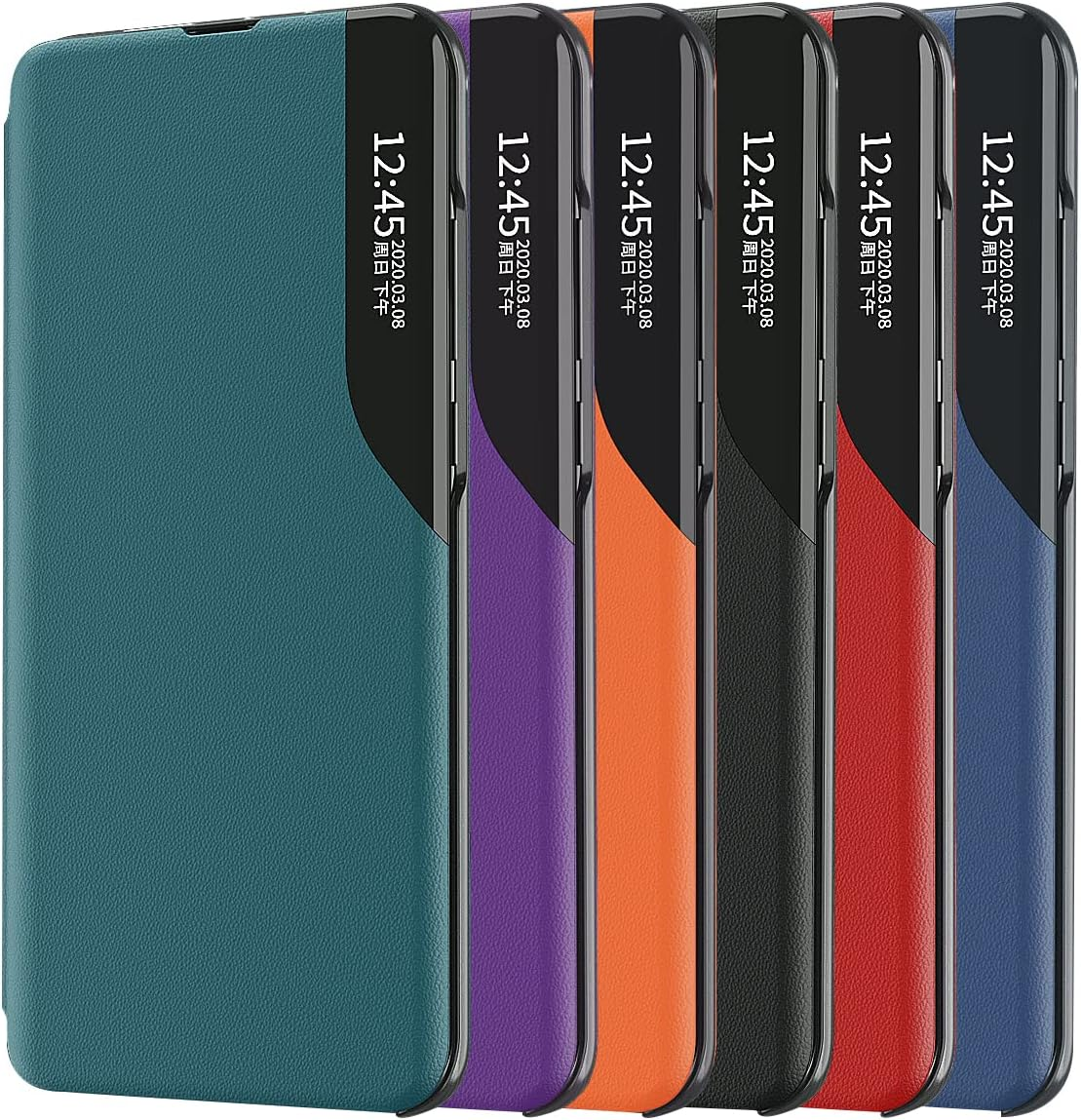 LEMAXELERS Mobile Phone Case for Samsung S25 FE Case Wake up Smart View Foldable Leather Protective Flip Cover with Stand Function 360&deg; Protection Shockproof Leather Case for Galaxy S25 FE Black CC - Green image number 4