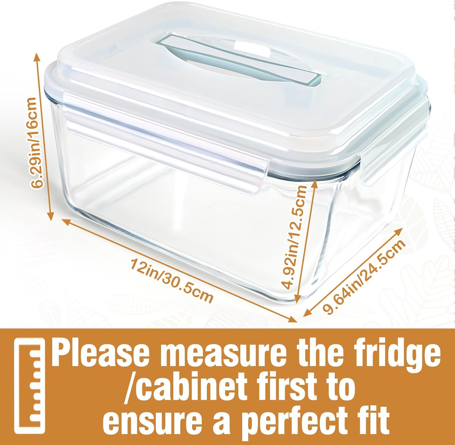 Large Glass Storage Containers with Lids, Watermelon Containers, Extra Large Glass Food Storage Airtight, Big Glass Containers Potluck, XL Glass Food Storage for Turkey Rotisserie Chicken, 220Oz/28Cup image number 4