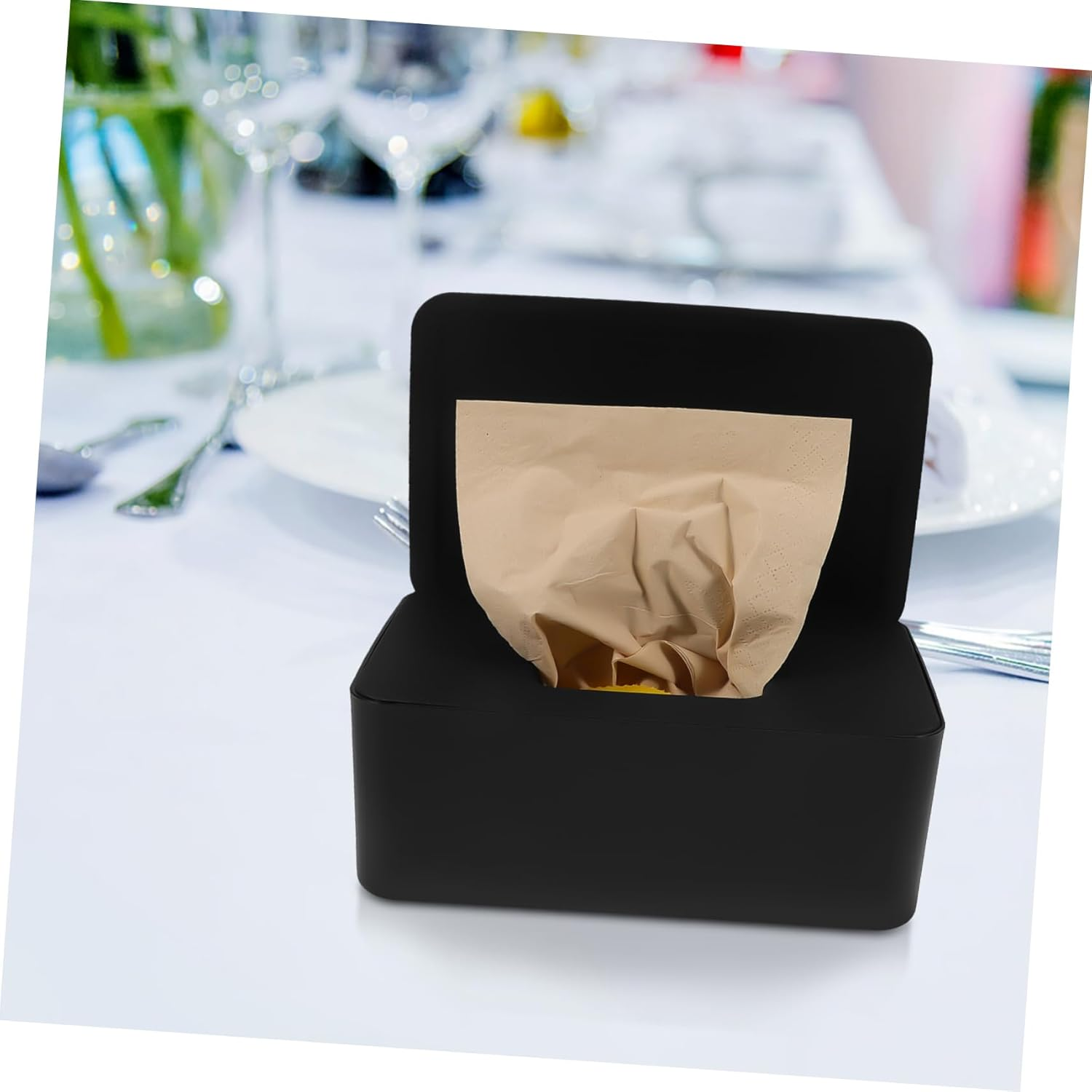 Generic Plastic Wipes Holder with Lid Portable Wipes Dispenser Box Face Towel Holder for Home Office and Car image number 4