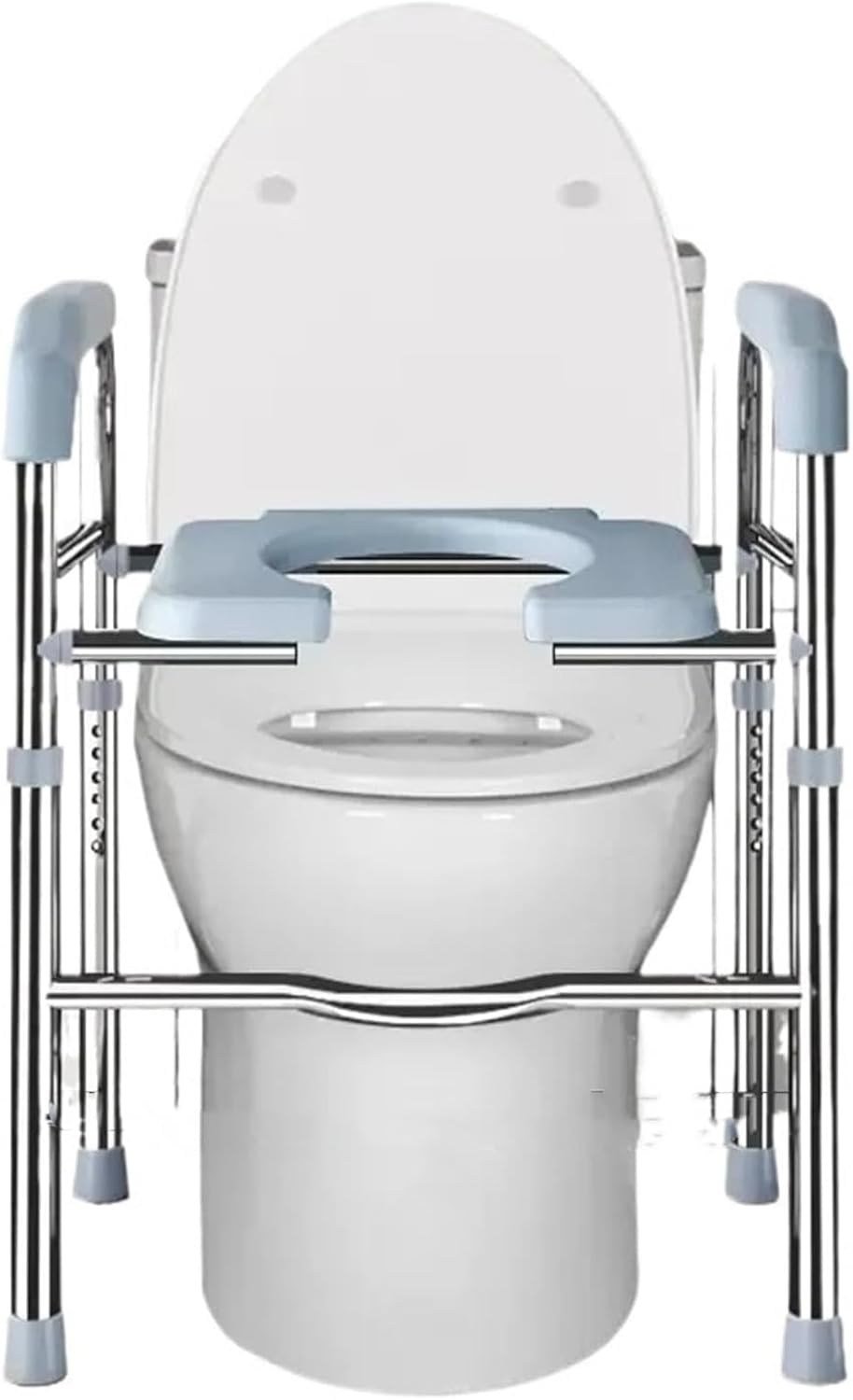 Toilet Seat with Handles, Raised Toilet Seat Riser over Toilet Chair with Adjustable Height, Bathroom Safety Assist Frame for Seniors, Post-Op, Disabled, Fit Any Toilet, Maximum 300KG