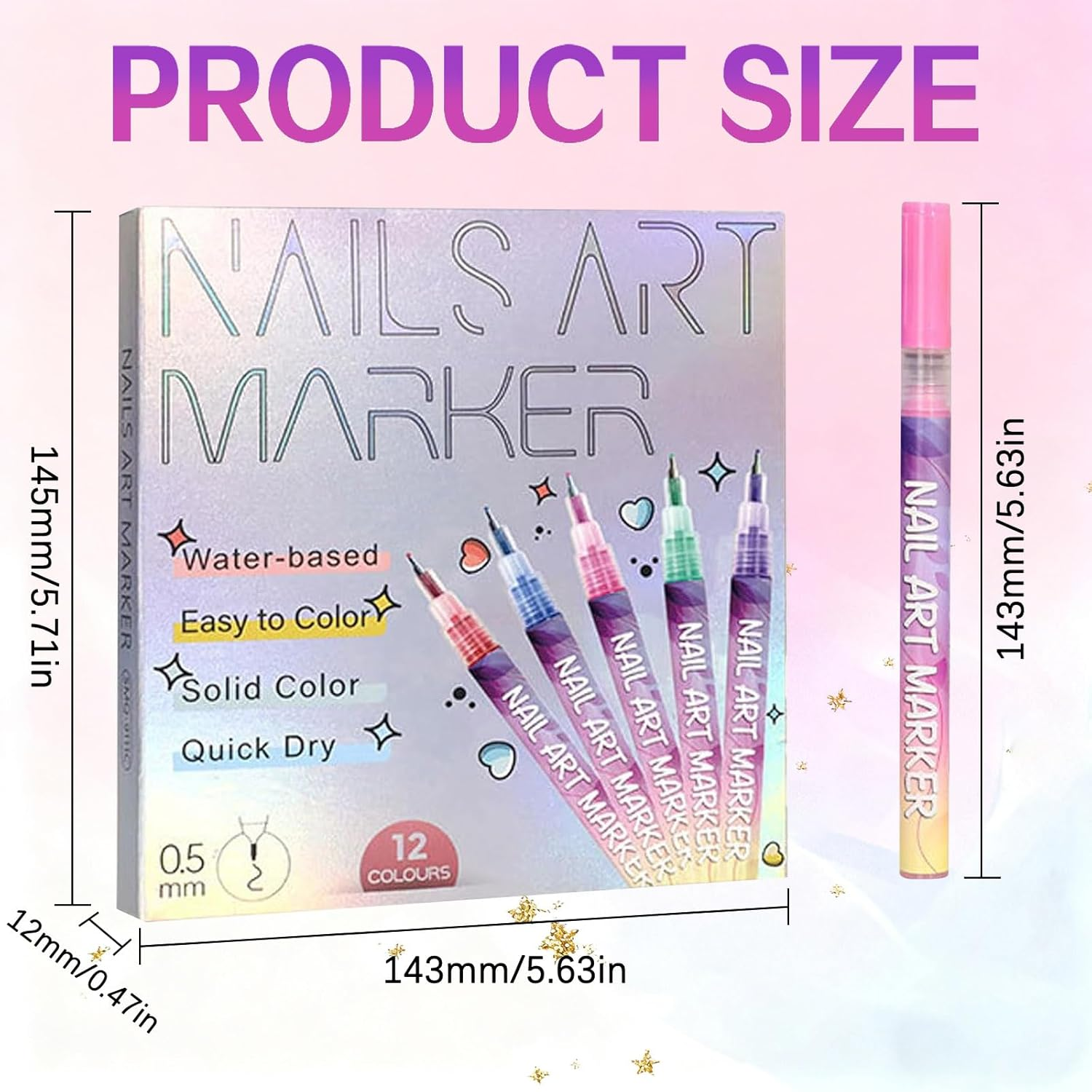 12 Colors Nail Art Pens Set, 2025 New Nail Art Markers for Gel Nails, Nail Point Graffiti Dotting Pen Drawing Painting for DIY Nail Art Beauty Adorn Manicure Tools image number 4