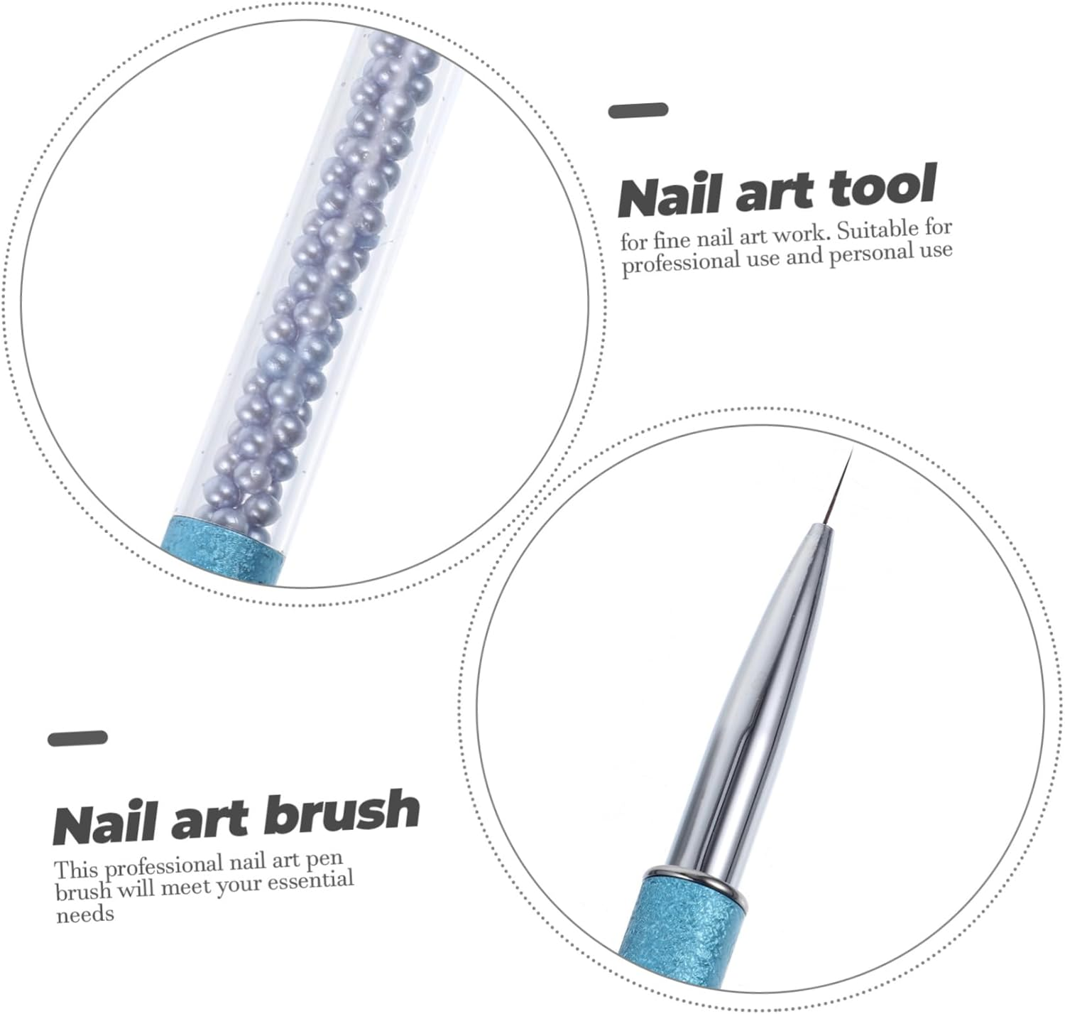 IWOWHERO Manicure Brush Professional Nail Art Pen for Salon Home Blue Nail Art Tool image number 1