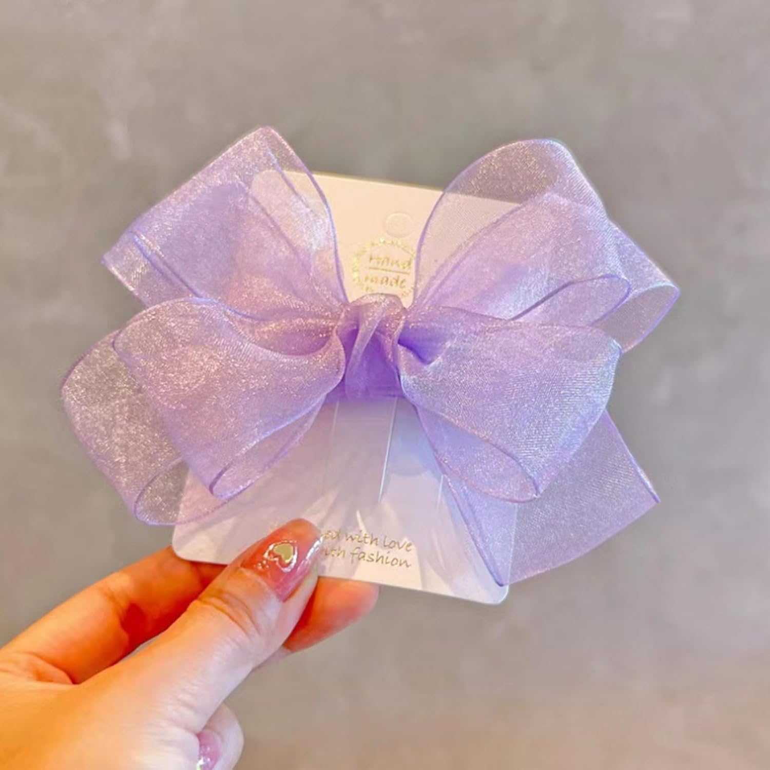 15Cm Double-Layer Organza Hair Bow Clips - 2 Pack Premium Alligator Texture Bows for School Formals/Christmas Pageants | Hypoallergenic Hair Accessories for Girls & Mums image number 1