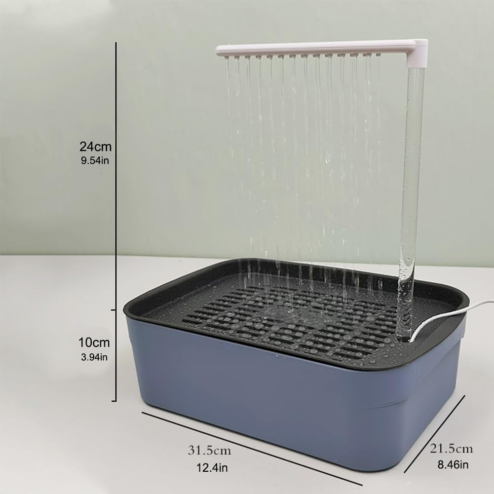 Bird Shower Bath, Automatic Water Cycle Bathtub with Multiple Faucets, the Electric State Meth-Ods Shower Spray Daily, USB Electric Pet Bird Baths for Small Medium Birds (White) - White image number 2