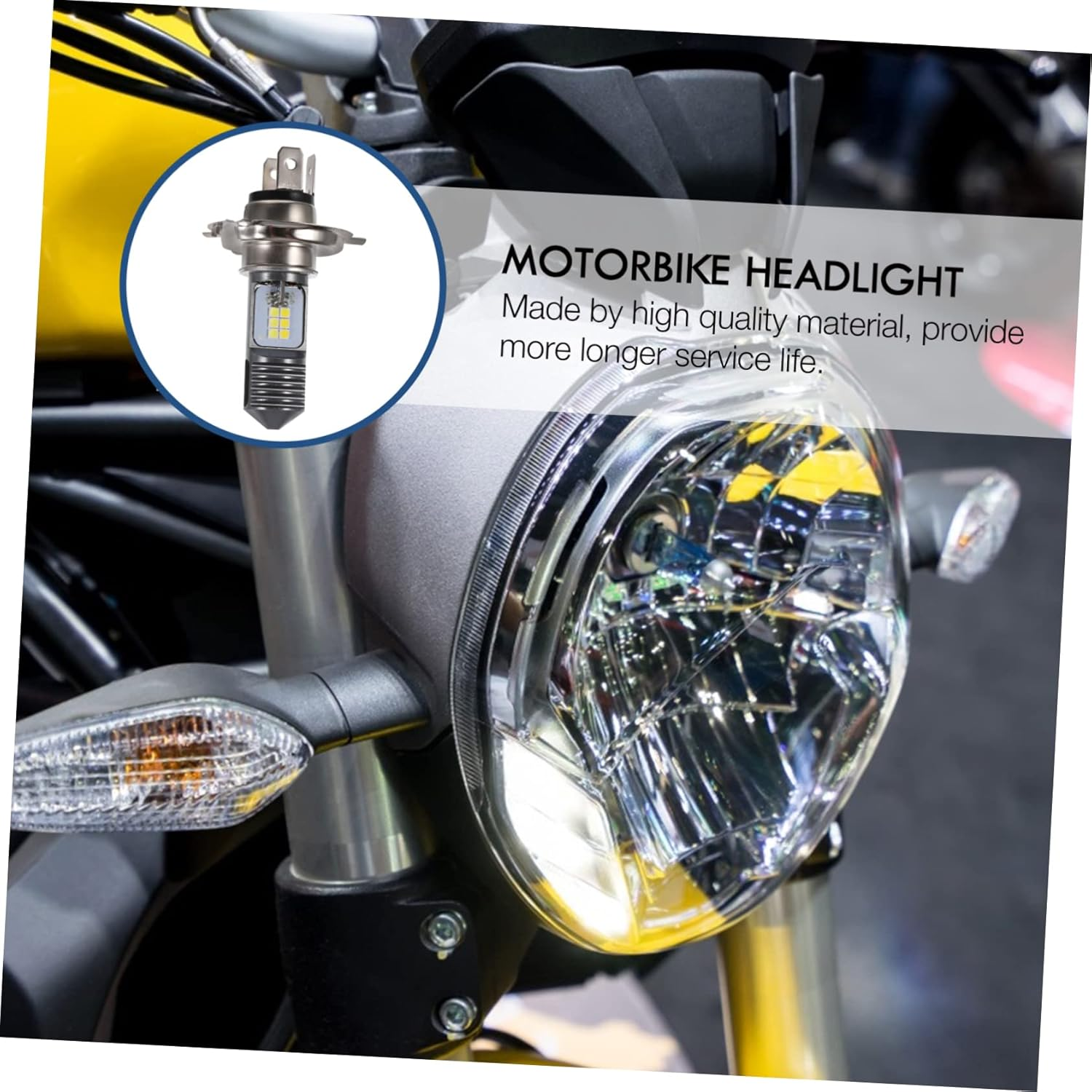 BIUDECO Motorcycle Led Headlight Smd Aluminum Alloy White Yellow Motorbike Accessory Weatherproof image number 3