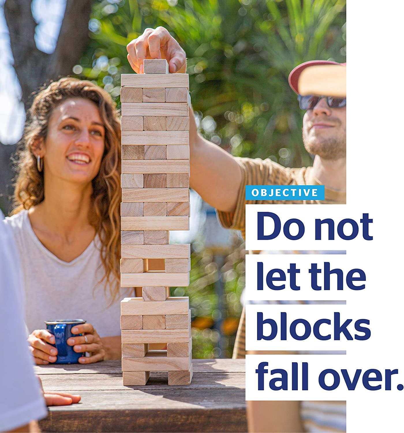 Formula Sports Wooden Tumble Tower Outdoor Garden Game image number 4