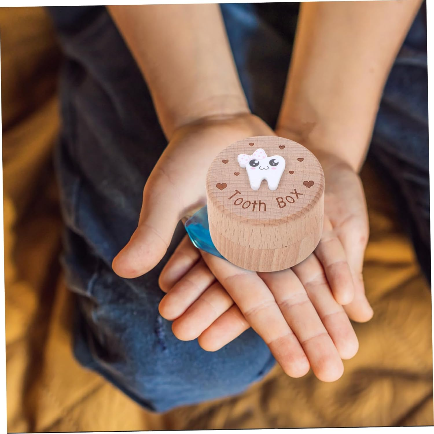 ULTECHNOVO Small Wooden Storage Box for Boys and Girls Teeth Hair Fairy Keepsake Collection image number 4