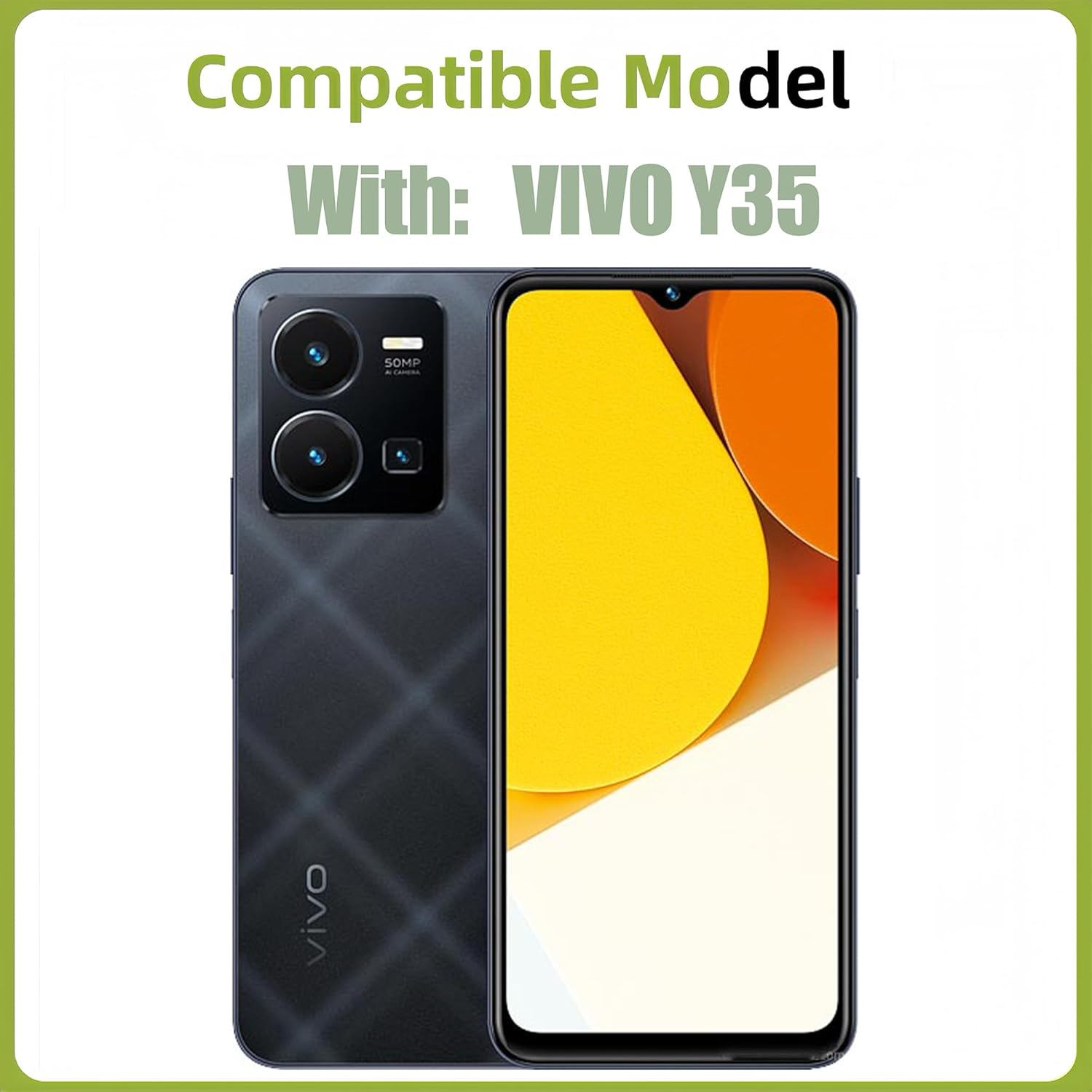 ERYNK LCD Display for Vivo Y35 [With Fingerprints] [6.58 Inch] LCD Display Touch Screen Digitizer with Tool Kit