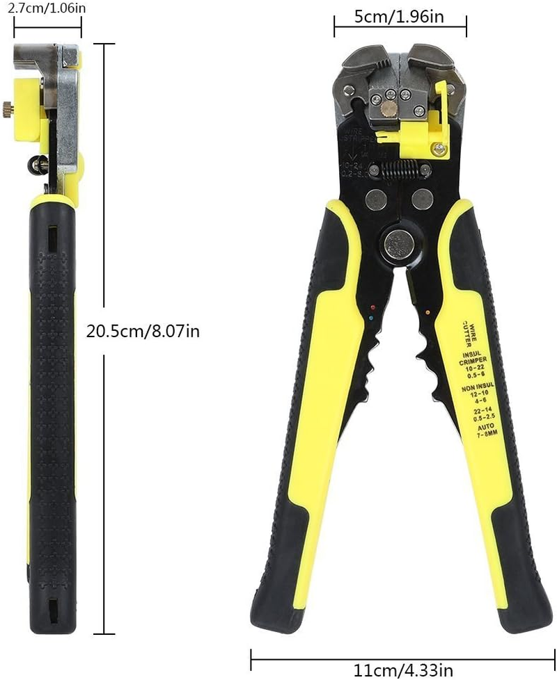 Valuehall Wire Stripper Plier, Self-Adjusting Automatic Wire Stripper Multifunctional Cable Stripping Cutting Peeling Pliers Tool AWG 24-10(0.2~6.0Mm&sup2;) V7008-1 image number 3