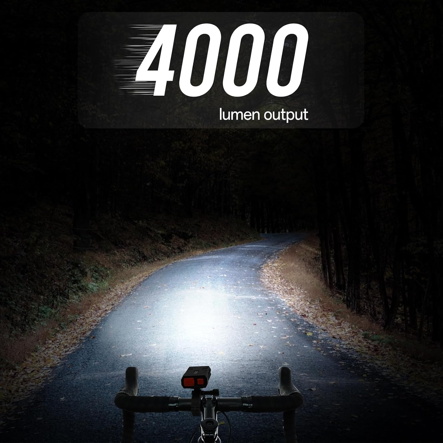 Bike Light Front 4000 Lumens &ndash; Aluminum Casing, IP65 Waterproof, USB-C Rechargeable, 6 Steady/Flash Modes, Quick Release Mount, DON PEREGRINO FX-4000 Bicycle Lights image number 1