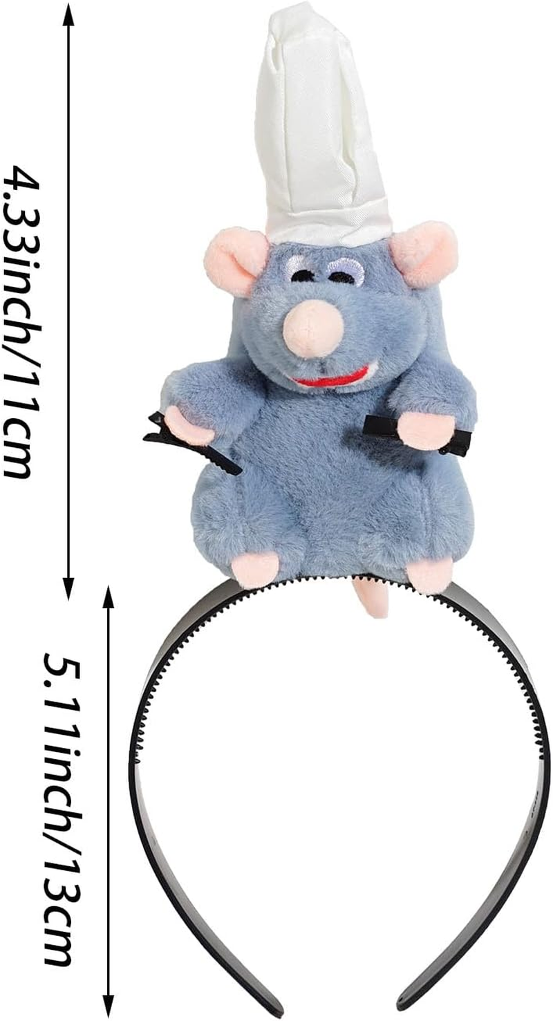 1 PCS Remy Headband, Mouse Plush Cute Mouse Stuffed Animal Headwear Cartoon Costume Props Funny Gifts for Girls Boys image number 4