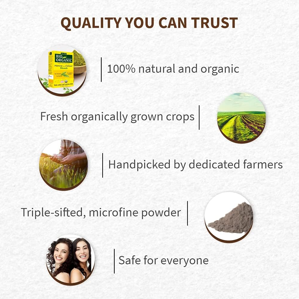 Indus Valley Bio Organic 100% Pure & Natural Henna Hair Color (Blonde) (Set of 2)