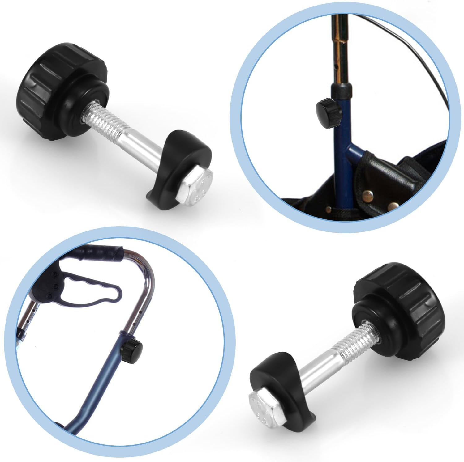 2 Sets Rollator Walker Replacement Knobs, Universal Replacement Arm Adjustment Knobs Rollator Knob Replacements Rollator Walker Parts for Rollator image number 3