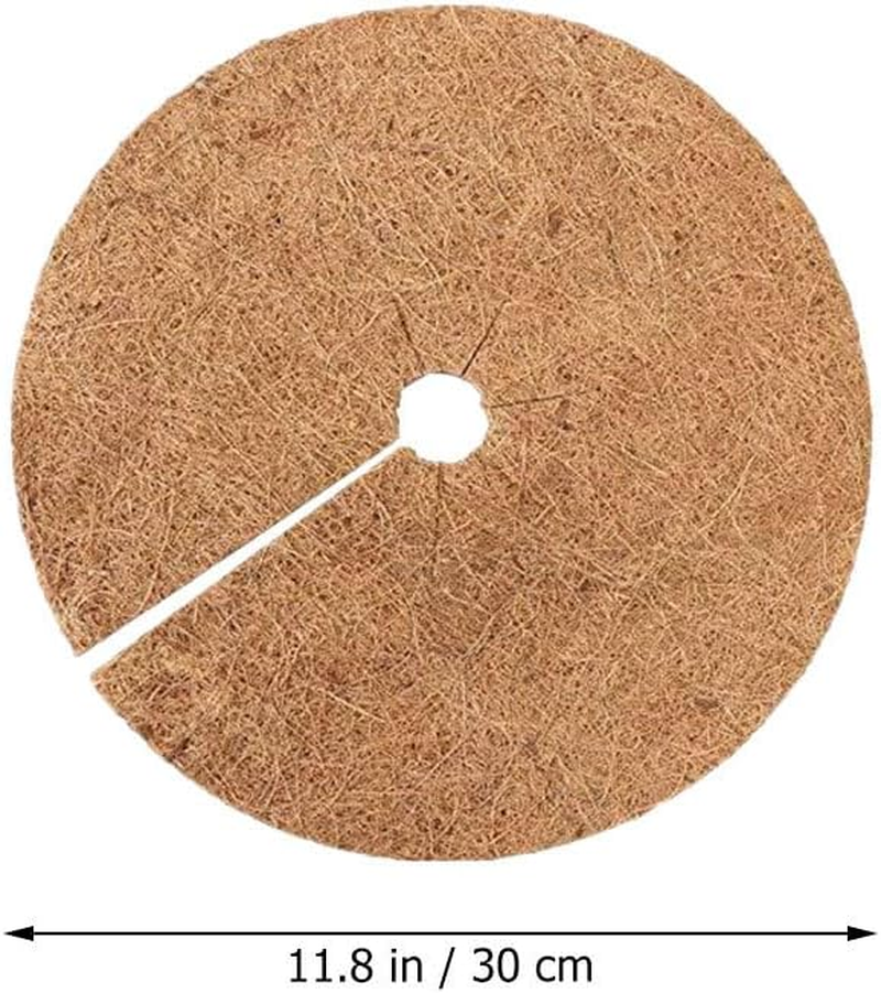 Mipcase 6 Pack Coconut Coir Mulch Ring Mats for Pots Plant Cover Mulch Mats Flower Pot Liner Round image number 5