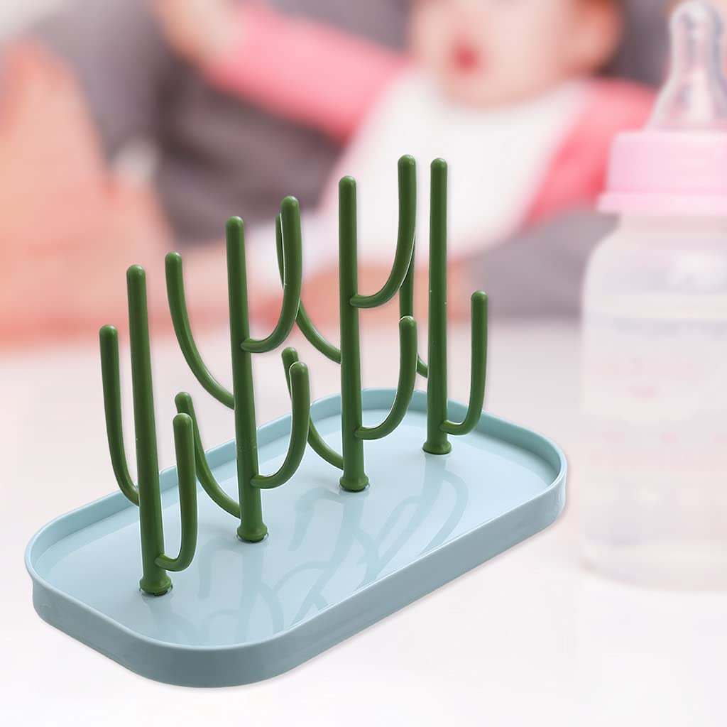 Perfeclan Water Bottle Drying Rack Holder with Tray Cactus Multifunctional, Blue image number 3