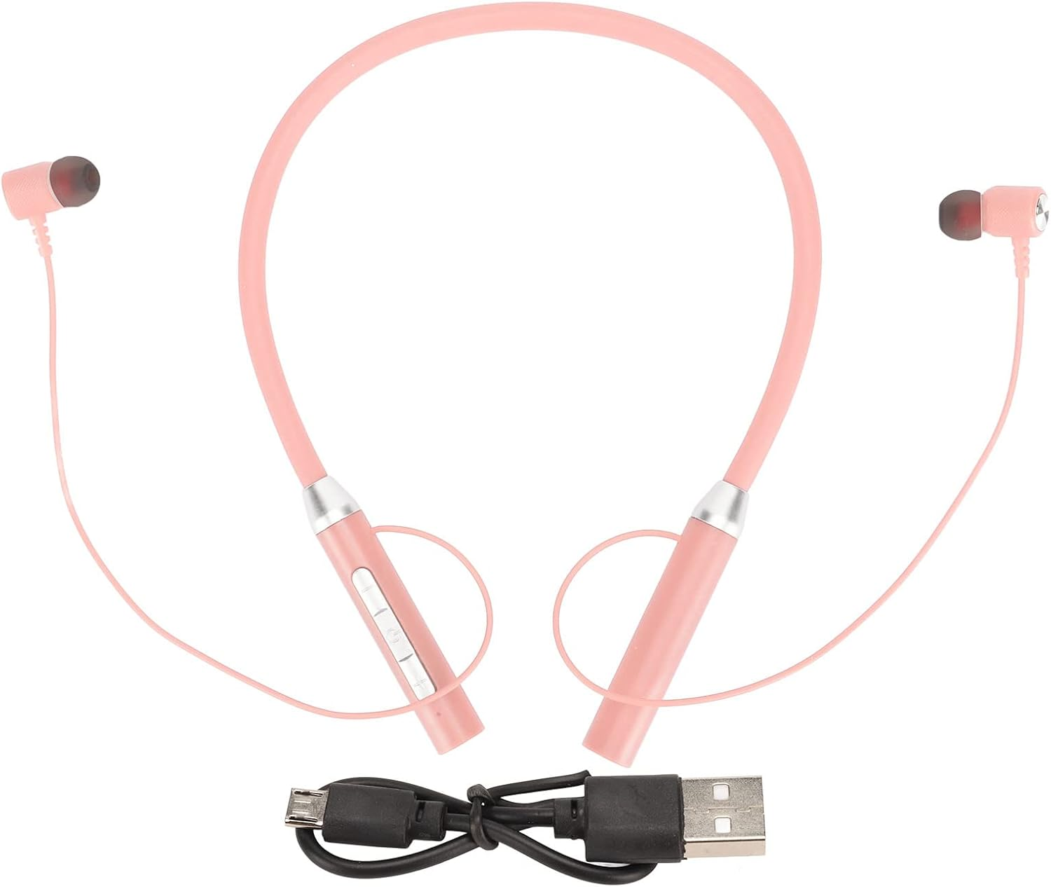 Tnfeeon Magnetic Neckband Earbuds, Ergonomic Design with Enhanced Bass, IPX5 Waterproof for Sports and Fitness (Pink)