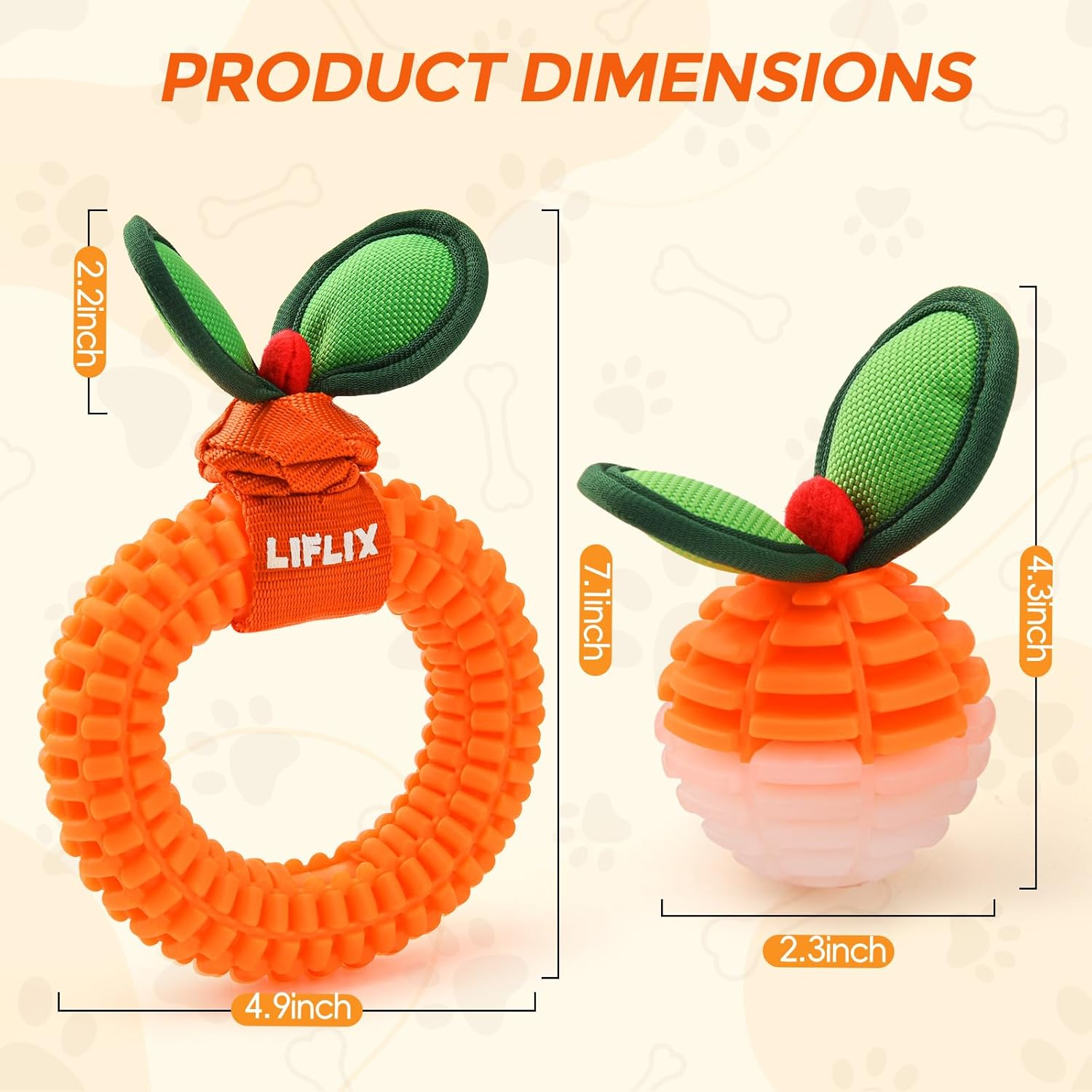 2 Pack Durable Dog Teeth Cleaning Toys, Bite and Brush Dog Toys for Puppy Teething, TPU Dental Chew Toys for Small and Medium Breeds image number 6