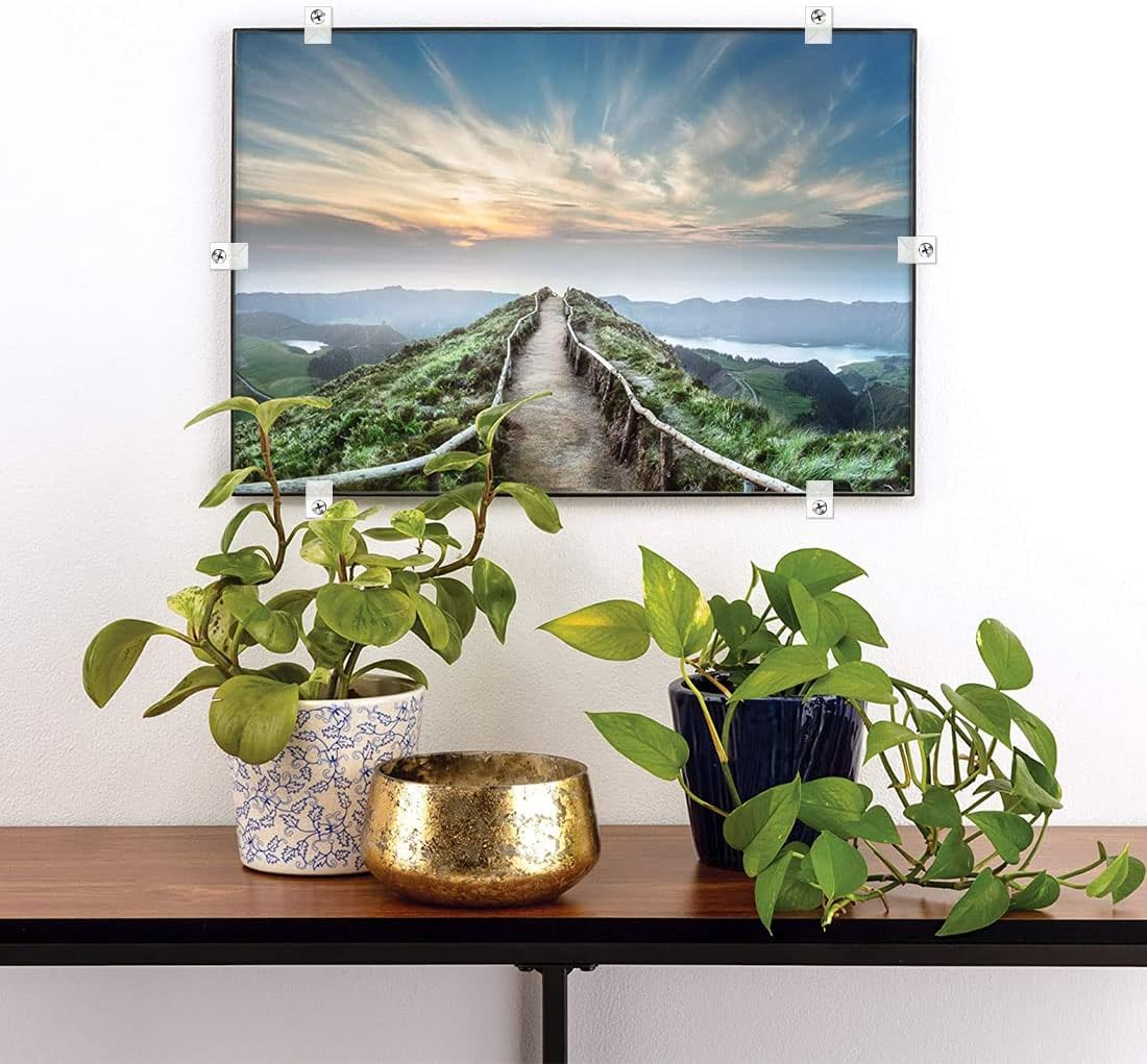 Bagteck 22 Sets of Mirror Holder Clips Kit,Crystal Clear Plastic Mirror Clip,Mirror Holder Clips Glass Retainer Clips Kit,Mirror Hanging Kit with Screws and Fixed Mirror Box Door(Classic Style) image number 4