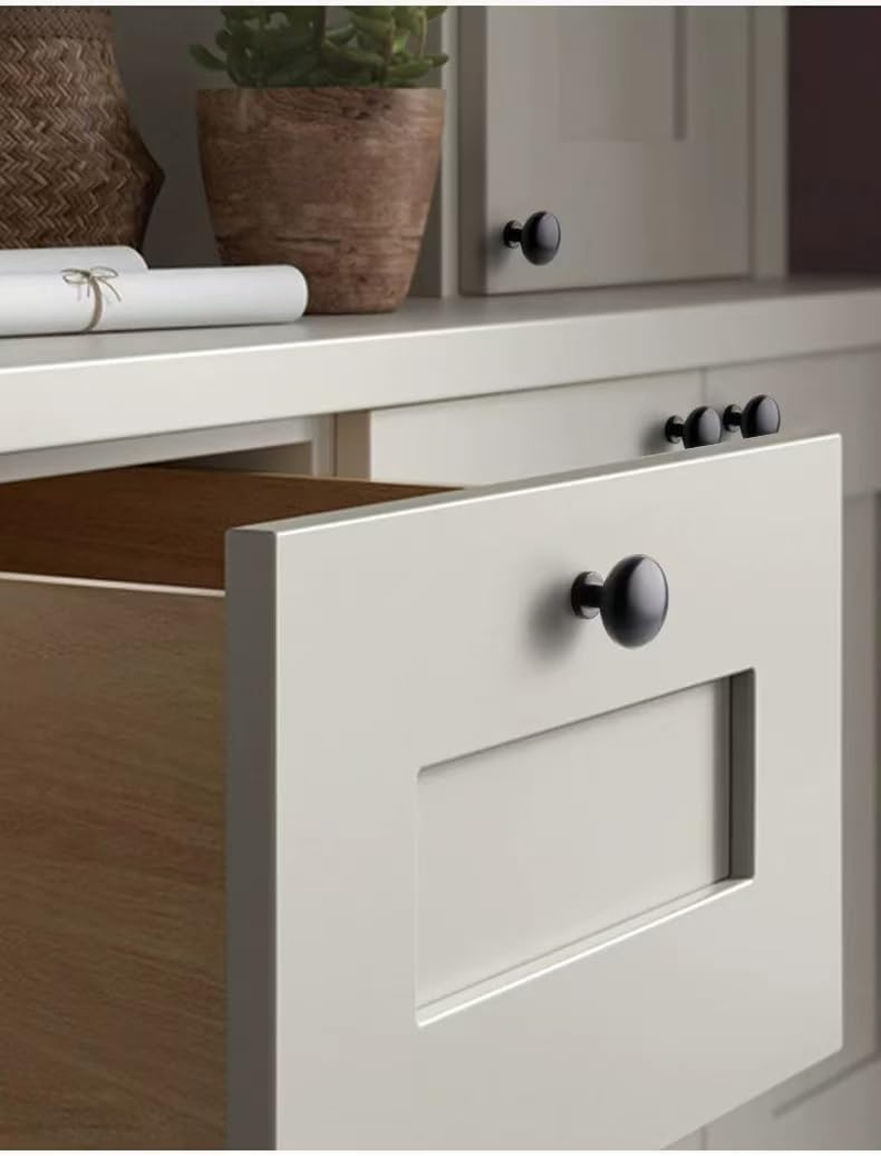 Winbay 8 Pack Cabinet Knobs, Solid Furniture Handles, 50G per Kitchen Pull, for Dresser, Drawer, Cupboard and Wardrobe, Heavy Duty Zinc Alloy Material, Matte Black image number 4