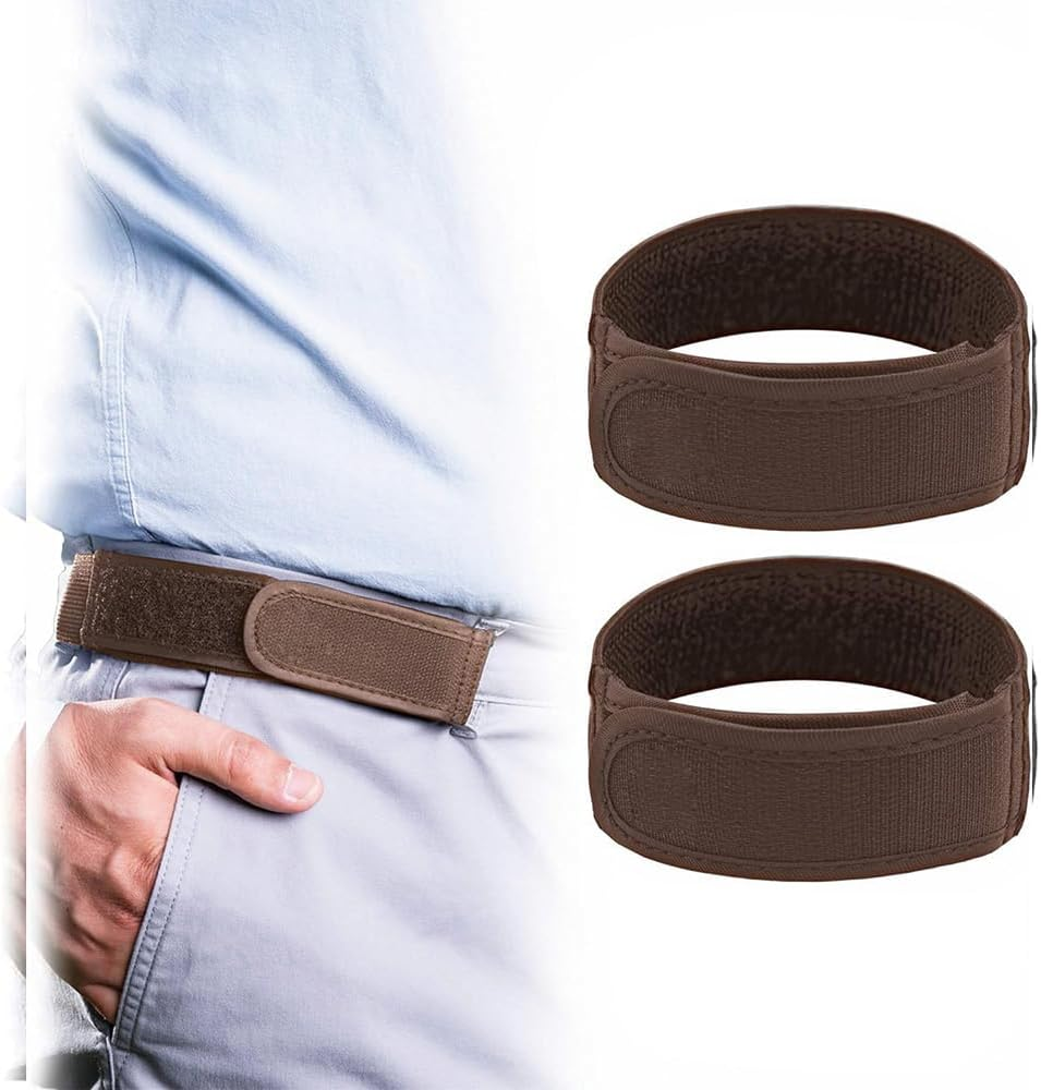 2Pcs No Buckle Elastic Belts Lazy Adjustable Belt Elastic Invisible Side Waist Belt Outdoor Buckle-Less Belt