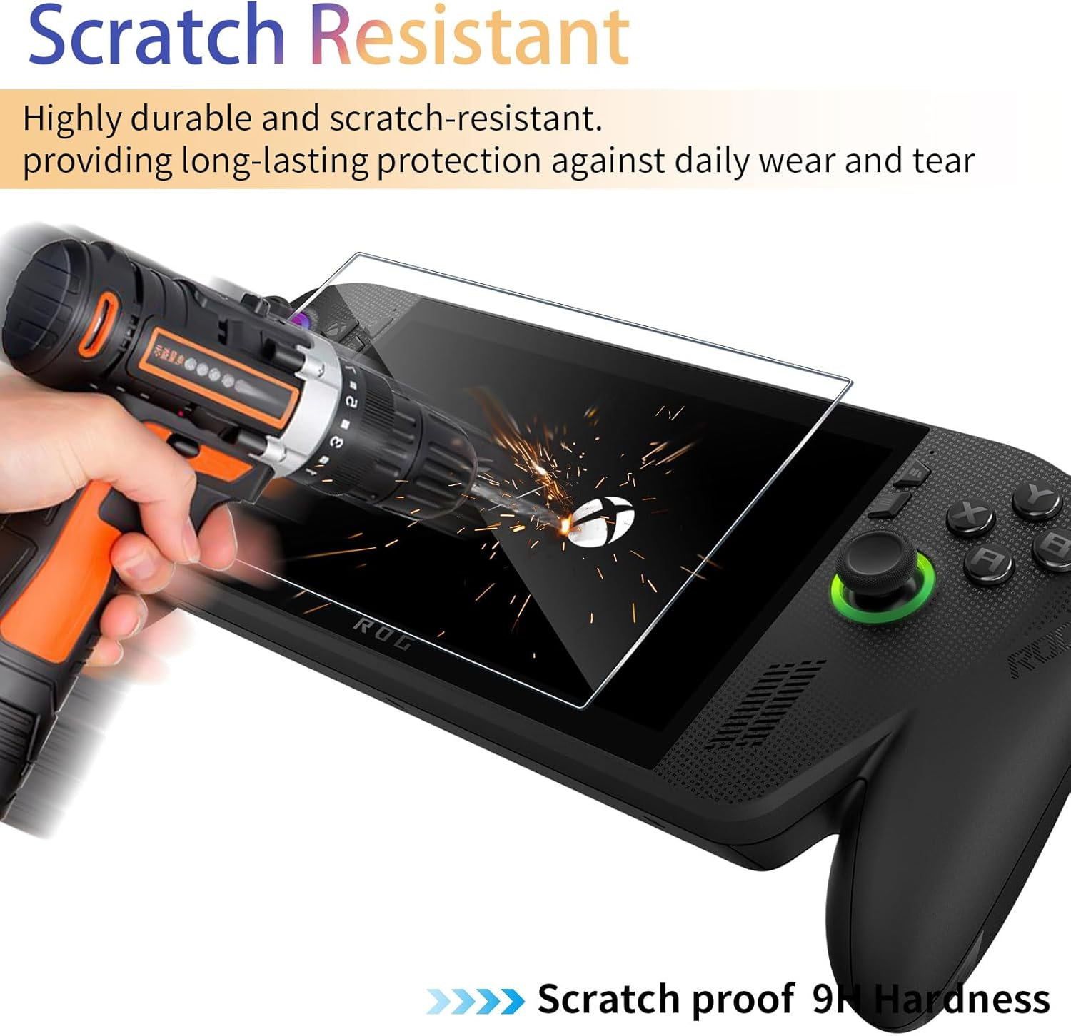 Aerku Pack of 2 Screen Protectors for ASUS ROG Xbox Ally/Rog Xbox Ally X for Tempered Glass, 0.33 Mm Ultra Clear Film, 9H Hardness Screen Protector, Anti-Bubble, Anti-Scratch Protective Glass image number 3