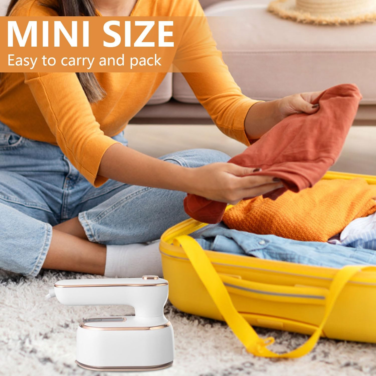Travel Mini Steam Iron for Clothes Travel Size Steamer for Clothes Portable Mini Travel Steam Iron for Clothes Portable Iron Steamer Portable Steam Iron Handheld Iron Steamer, AU/NZ 3-Pin, 240V, 1000W image number 6