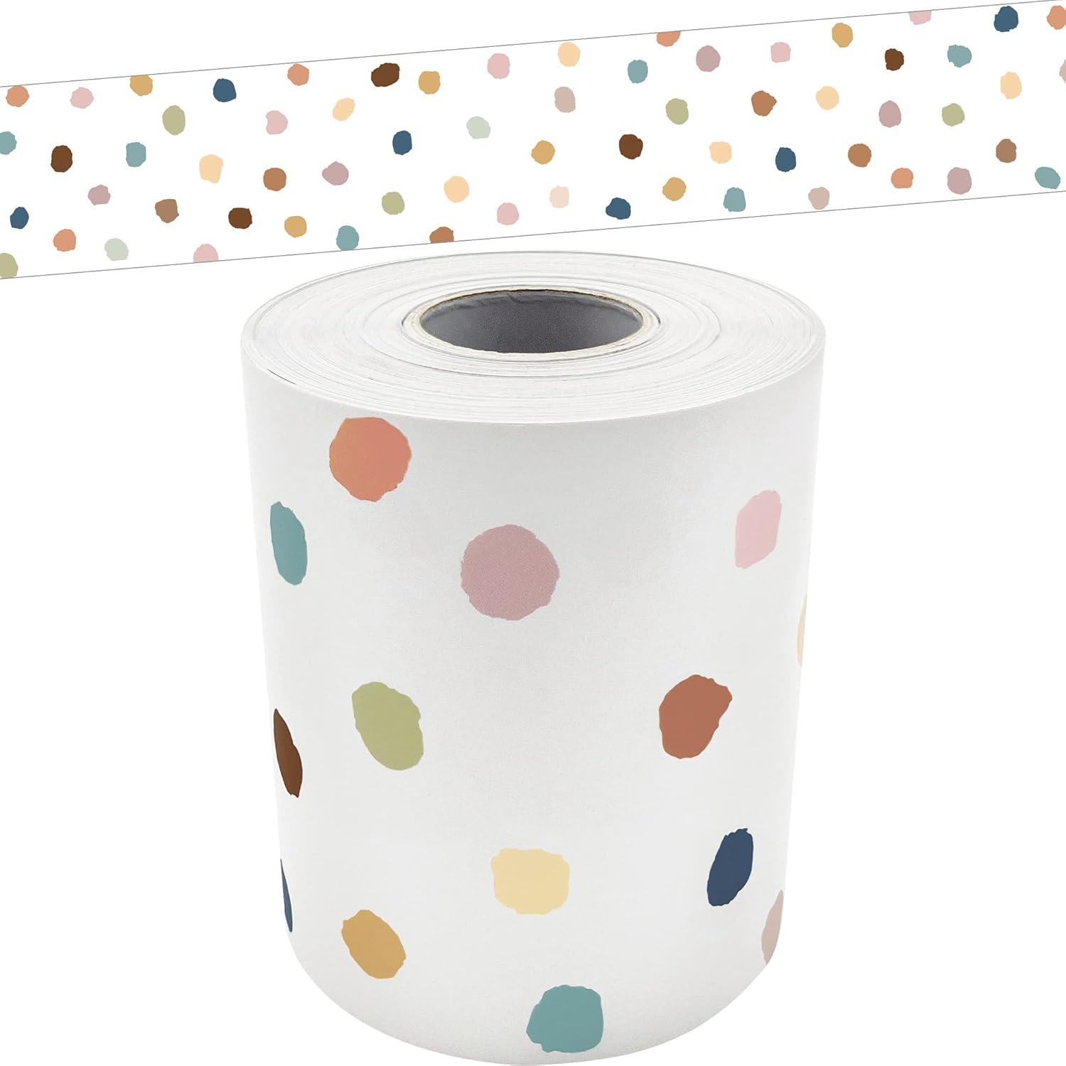 Teacher Created Resources Everyone Is Welcome Painted Dots Straight Rolled Border Trim (TCR8912)