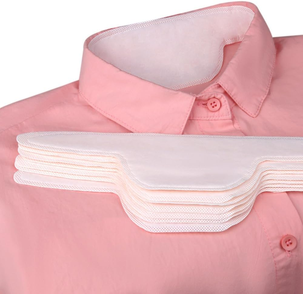 20PCS Disposable Collar Protector Self-Adhesive Shirt Sweat Pads for Shirts, Collar Underarm Sweat Pads Shirt Neck Liner