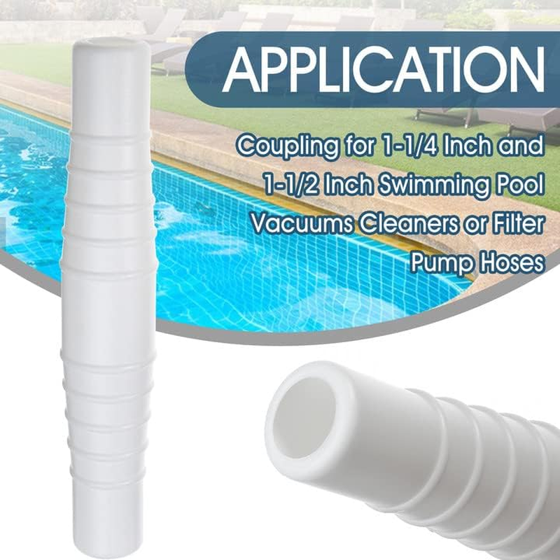 Pool Hose Connector Coupling for 1-1/4 Inch & 1-1/2 Inch Swimming Pool Hose Adapter, White, Plastic, 1.25 Inch X 1.5 Inch X 8.27 Inch, 1 Pack image number 5