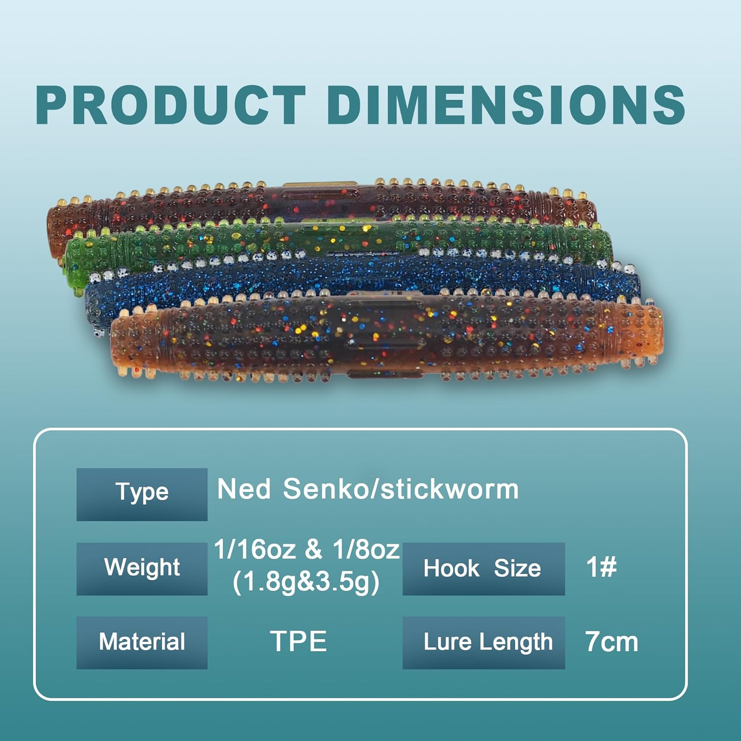 Keencatch Senko Worms for Bass Fishing, Wacky Worms, Reaction Lure, Soft Plastic Bait for Ned Rig, Fishing Lure Kit for Freshwater Bass image number 4