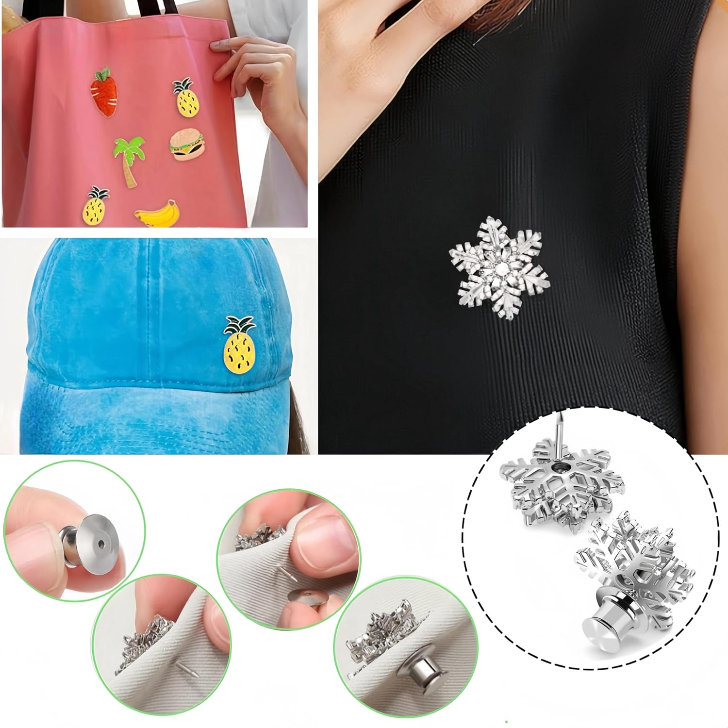 40 PCS Backs Locking Pin,Wizefolk Keepers Locking Clasp,Metal Locking Pin Backs,For Uniform Badges, Hat, Jewelry Making image number 1