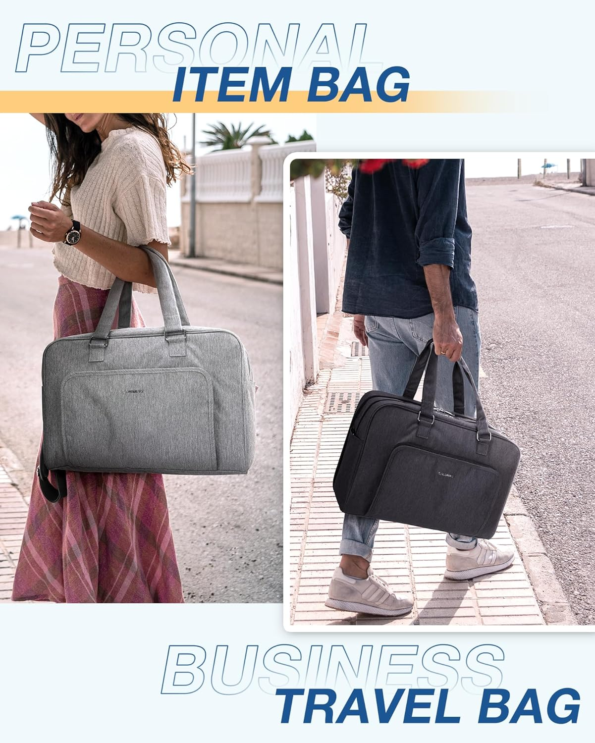 BAGSMART Weekender Bags for Women, Travel Duffle Overnight Bag Personal Item Bag with Shoe Bag for Travel Essentials - 2-Black image number 6