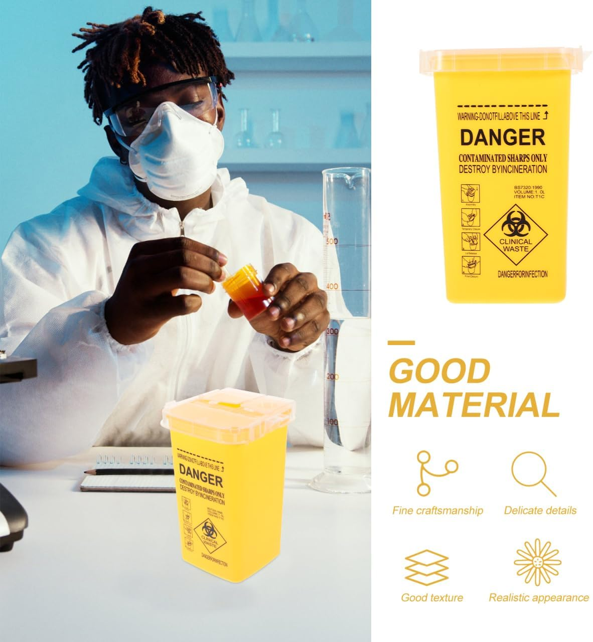 NOLITOY Disposal Bucket Sharps Container Large Capacity Container Sharps Container with Lid