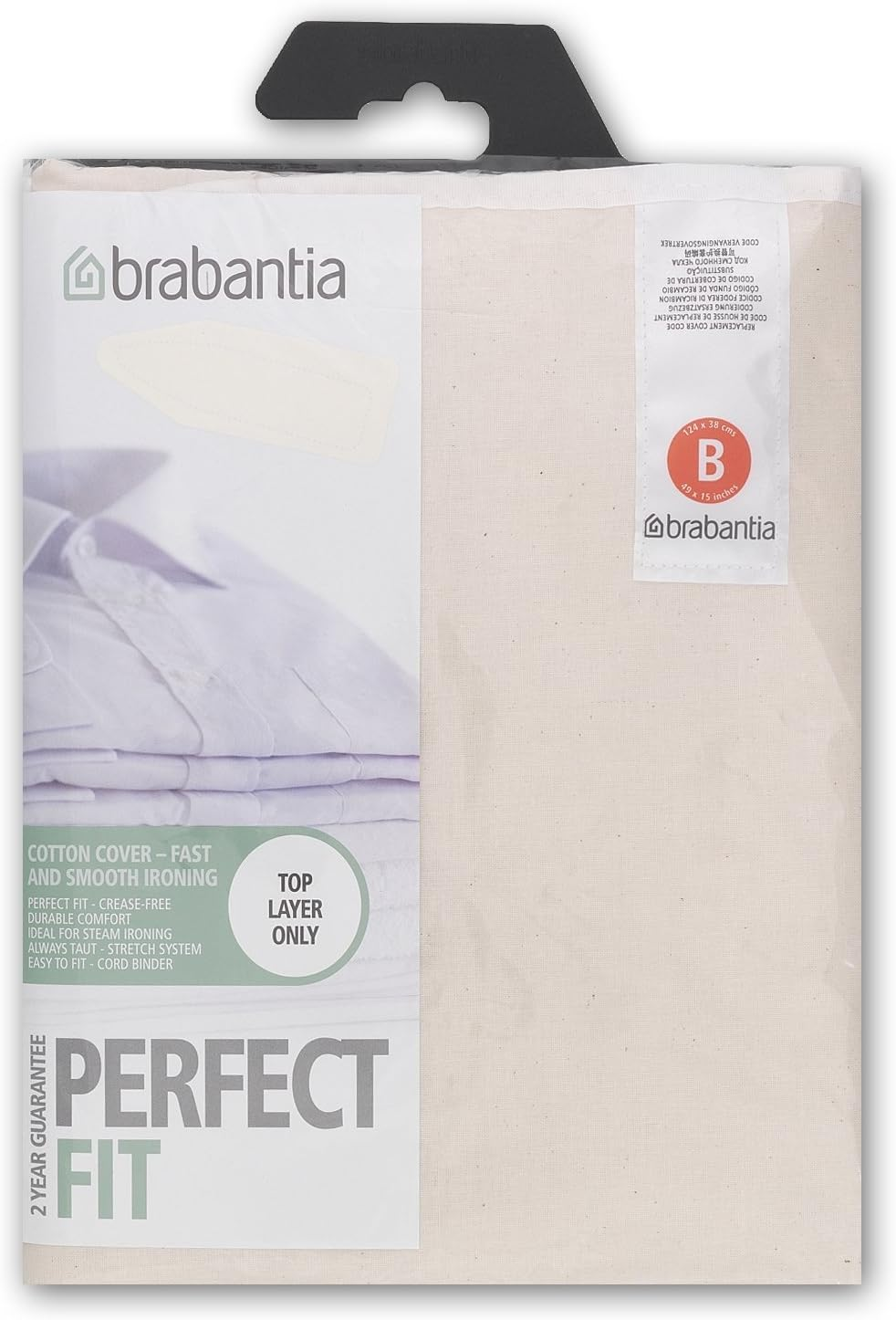 Brabantia Ironing Board Cover with Foam Insert, B Size, Ecru (175824) image number 2