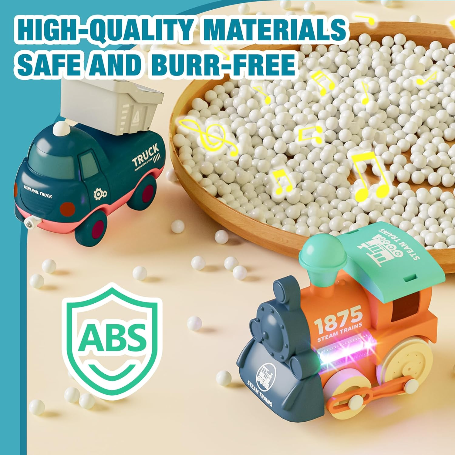 Electric Train Set for Toddlers, Kids Train Set W/Music, Lights & Train Tracks - First Choo Choo Train for Toddlers, Magnetic Train Toys for Toddlers, Birthday Gifts for Boys Girls image number 4