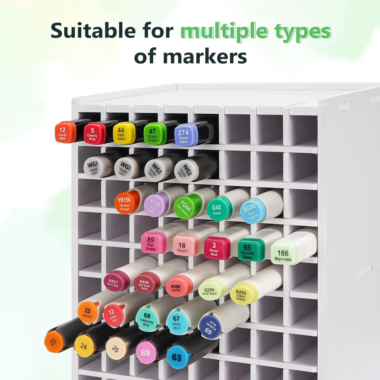 SANFURNEY Art Marker Storage Rack for 120 Markers, Watercolour Brushes Pens Color Pencils Organizer Holder for Desk