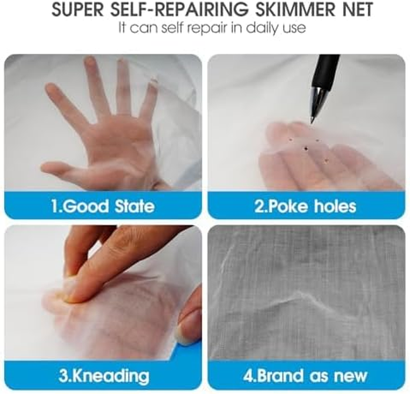 17.5'' Ultra Fine Mesh Pool Skimmer Net Rake for Sand Silt Pollen Debris - Super Extra Fine Nylon Cleaning Pool Net for above Ground & In-Ground Swimming Pools image number 3